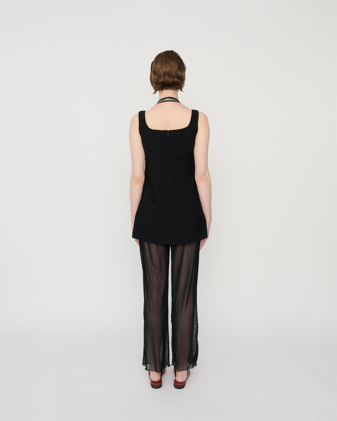 NYLON TULLE PANTS - BLACK