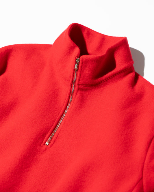 BRUSHED WOOL PULLOVER - RED