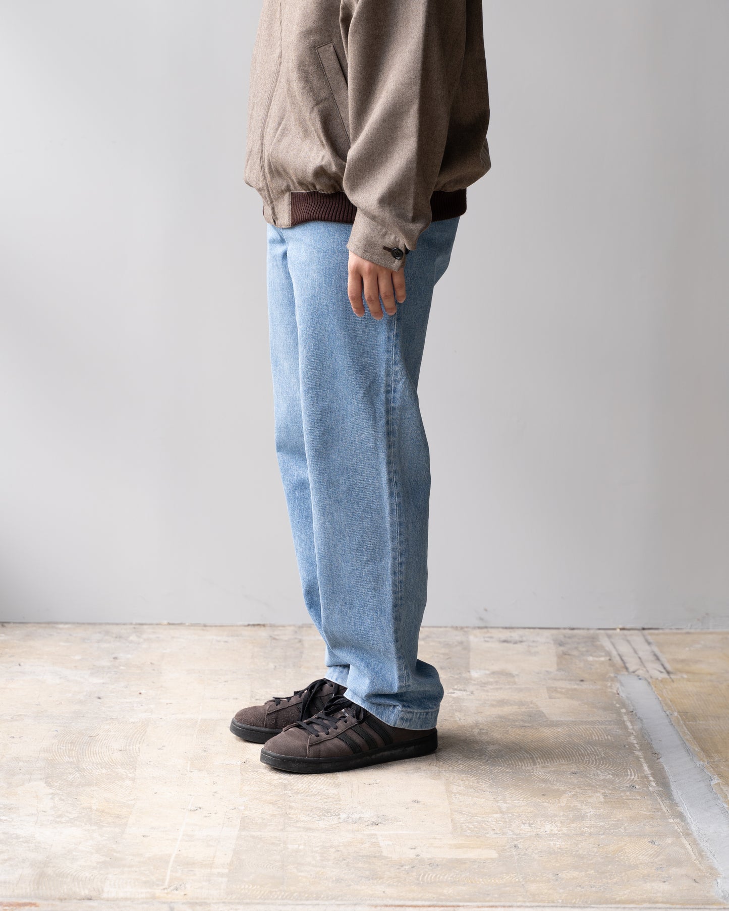 WASH DENIM SLACKS - BLUE