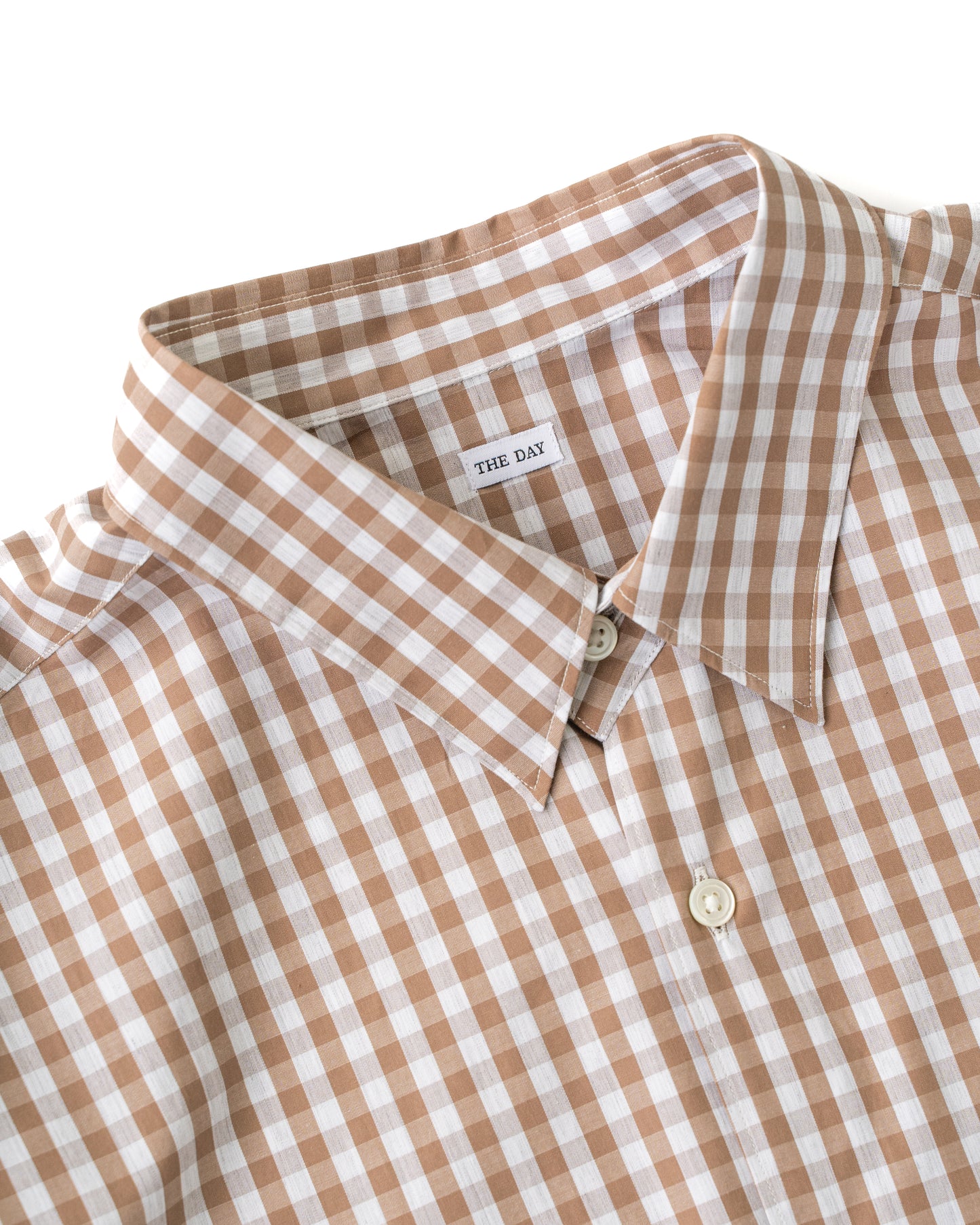 NEW GINGHAM STANDARD SHIRT - BROWN