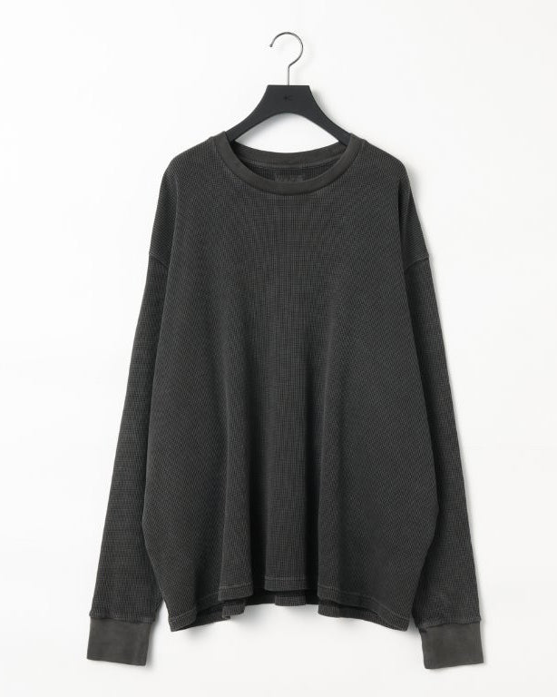 18G GARMENT DYE WAFFLE - CHARCOAL PIGMENT