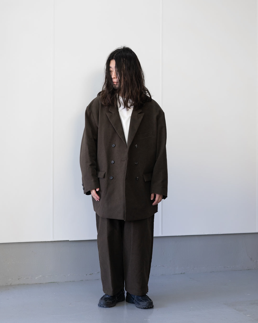 MOLESKIN DOUBLE BREASTED JACKET - BROWN