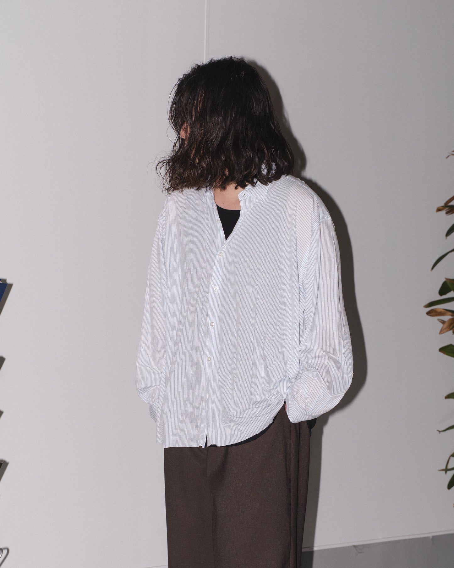 46G ARTISAN STRIPE SHIRT - WHITE BLUE DYE