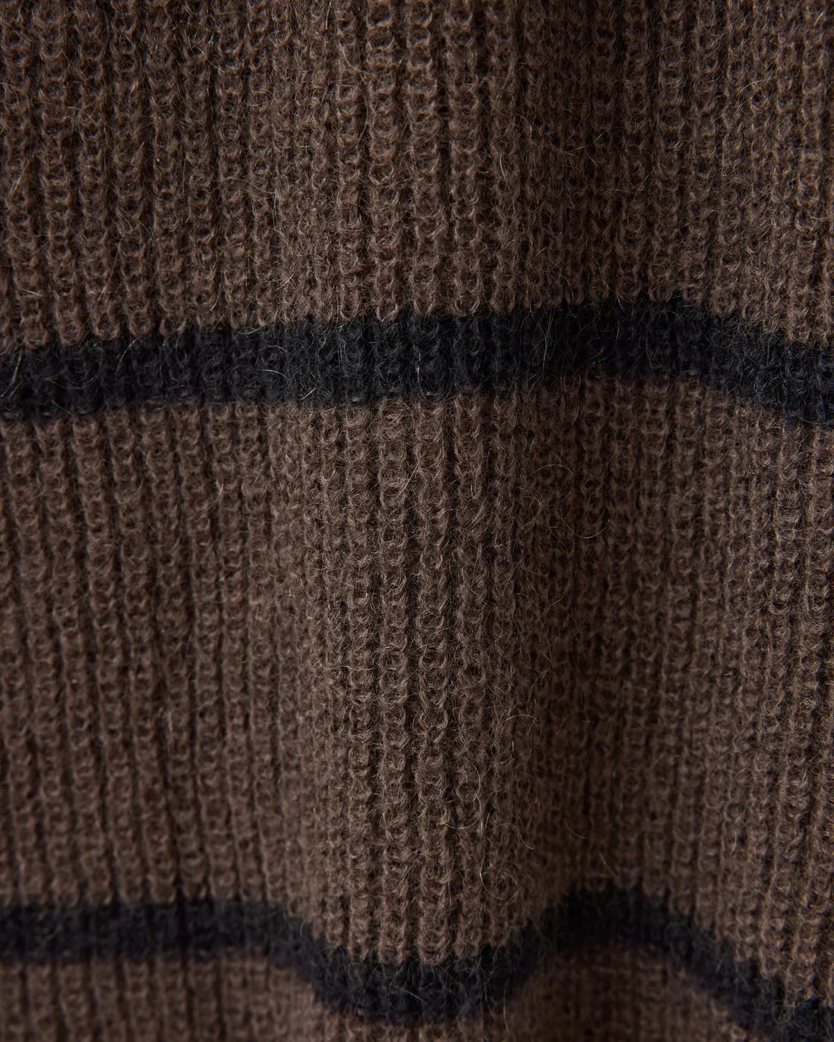 MOHAIR BORDER KNIT - BROWN