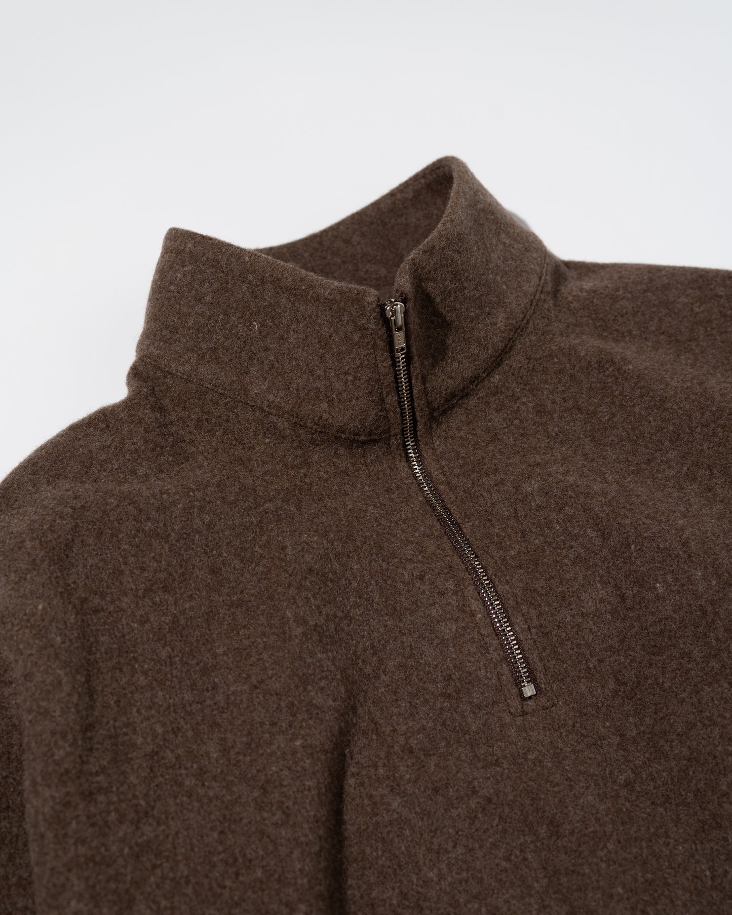 BRUSHED WOOL PULLOVER - BROWN