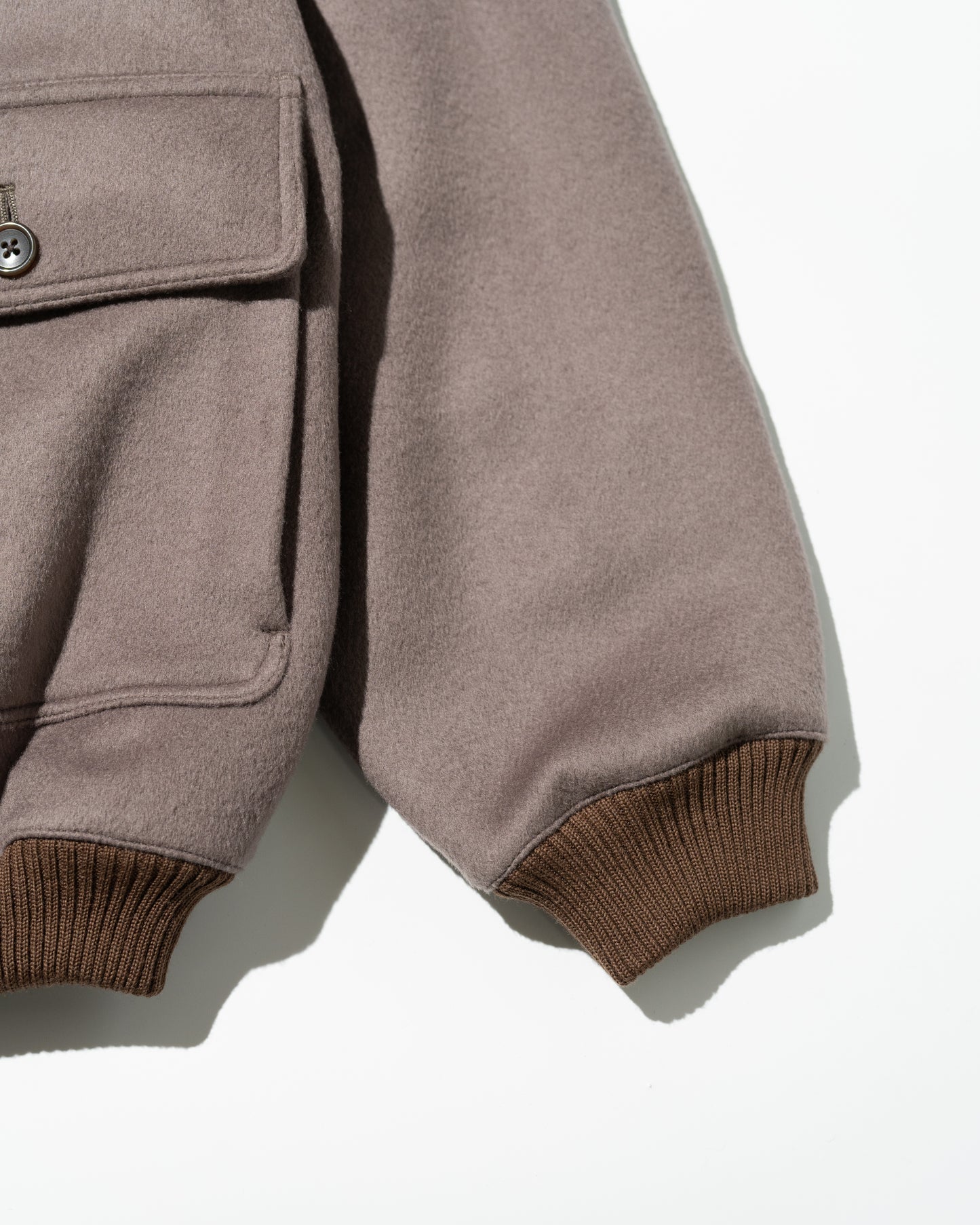 WOOL MELTON BASIC BLOUSON - GRAY