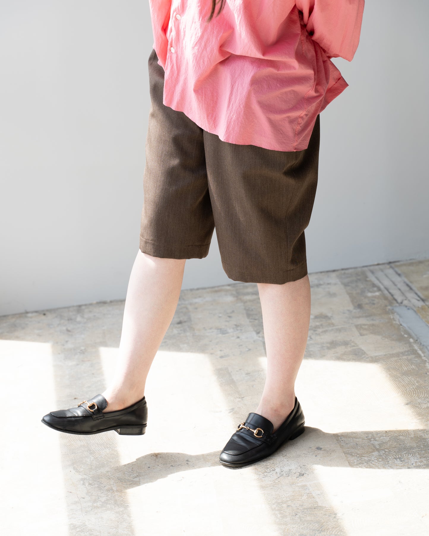 WOOL SHORTS (FEMME) - BROWN
