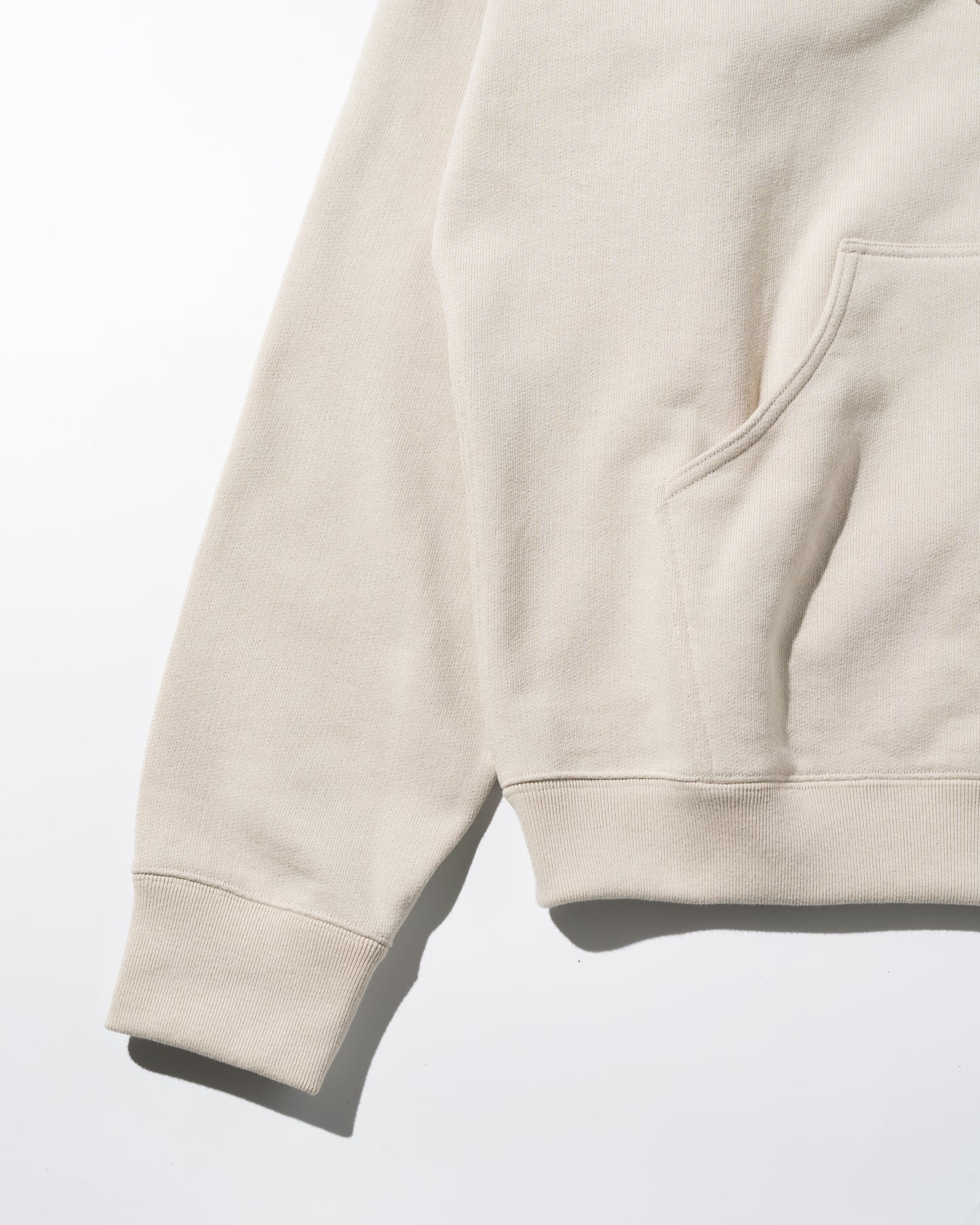 COTTON ZIP UP HOODIE - IVORY