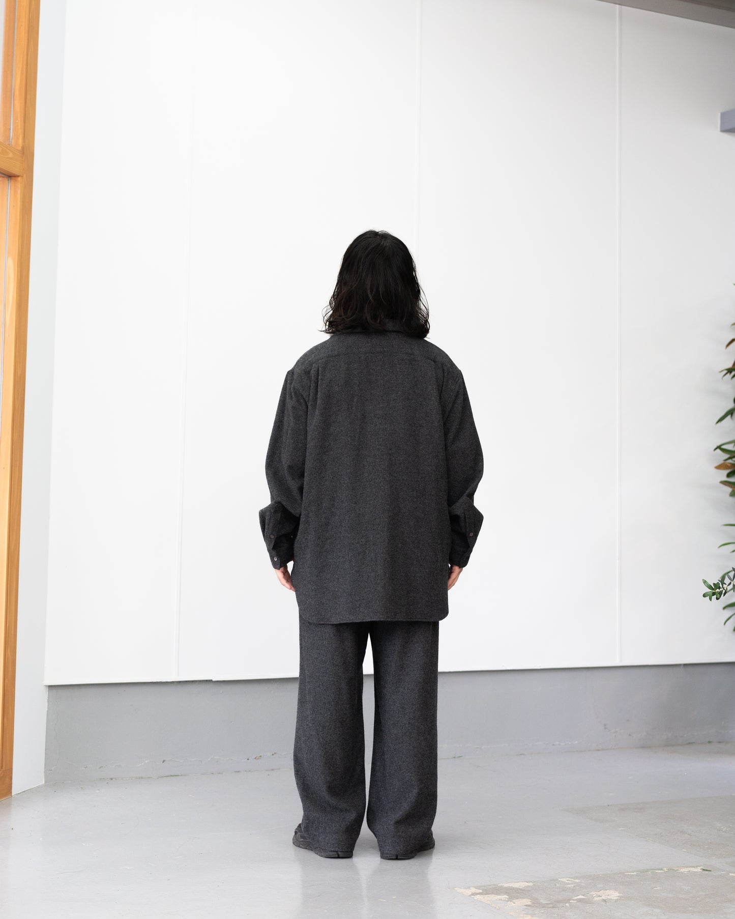CASHMERE SHIRT JACKET - CHARCOAL GRAY