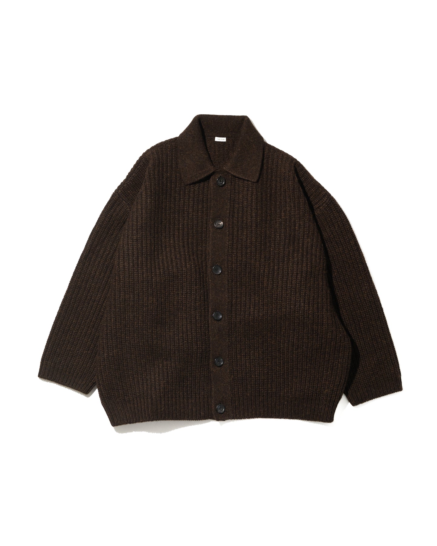 BABY ALPACA KNIT JACKET - BROWN