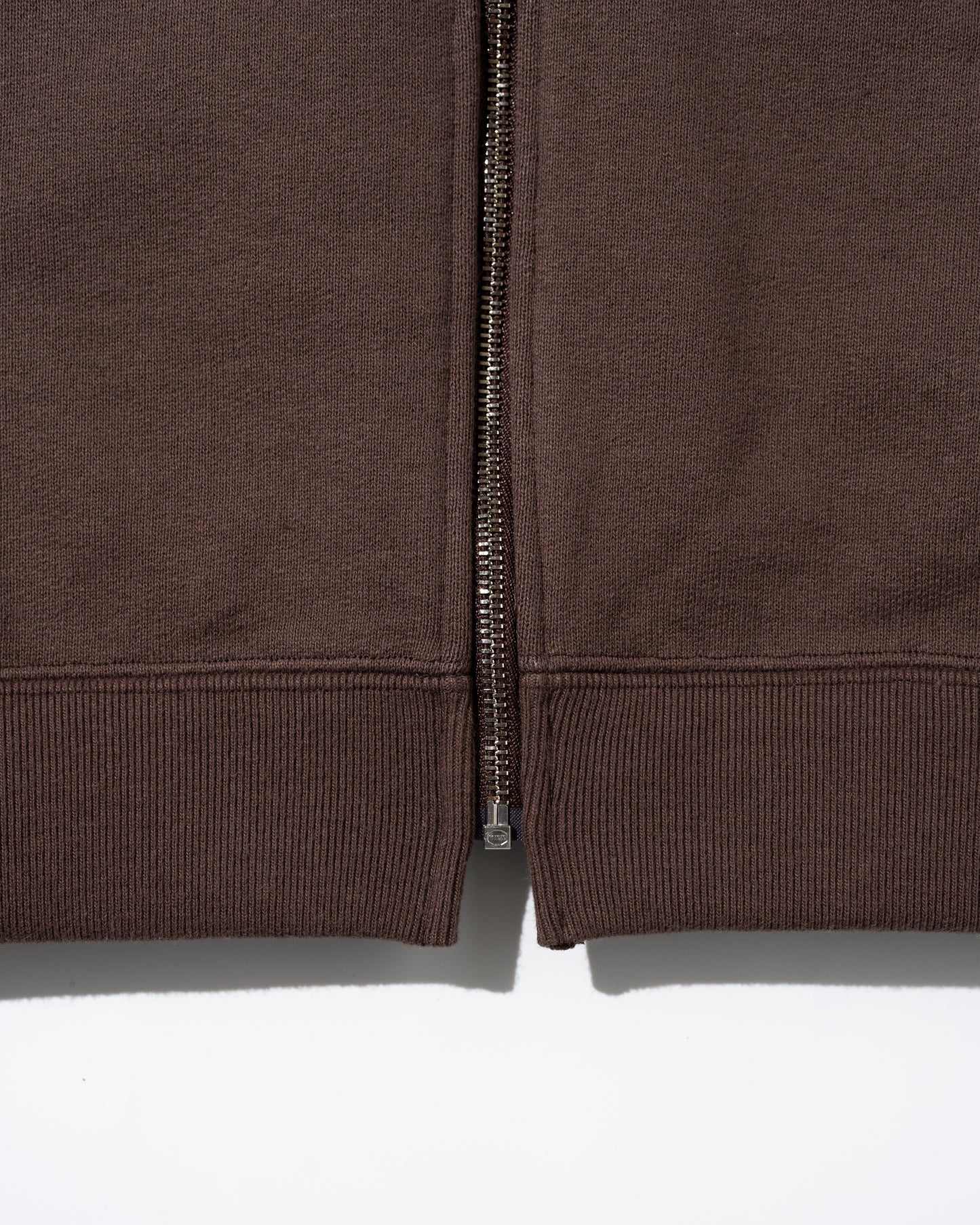 COTTON ZIP UP HOODIE - BROWN