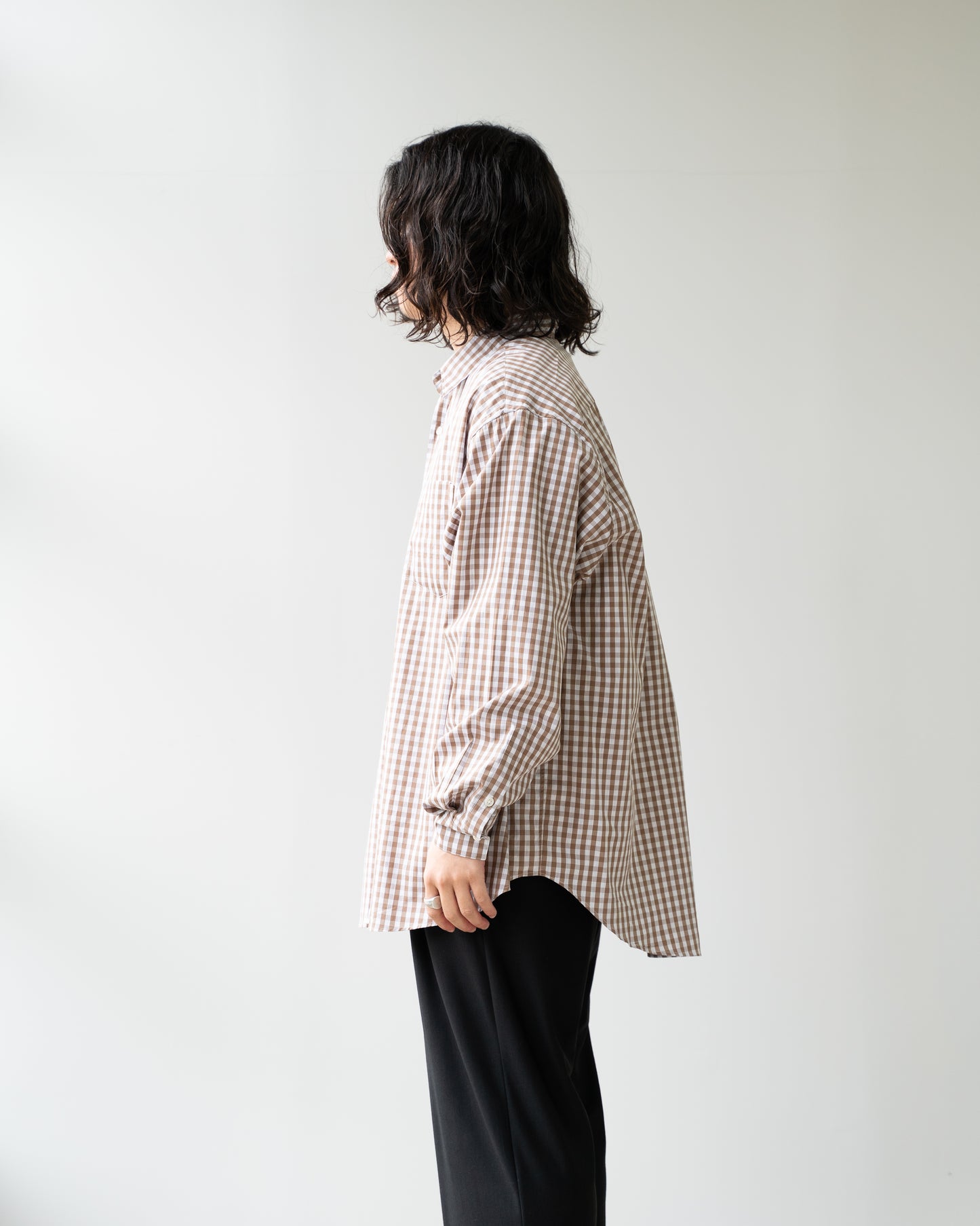 NEW GINGHAM STANDARD SHIRT - BROWN