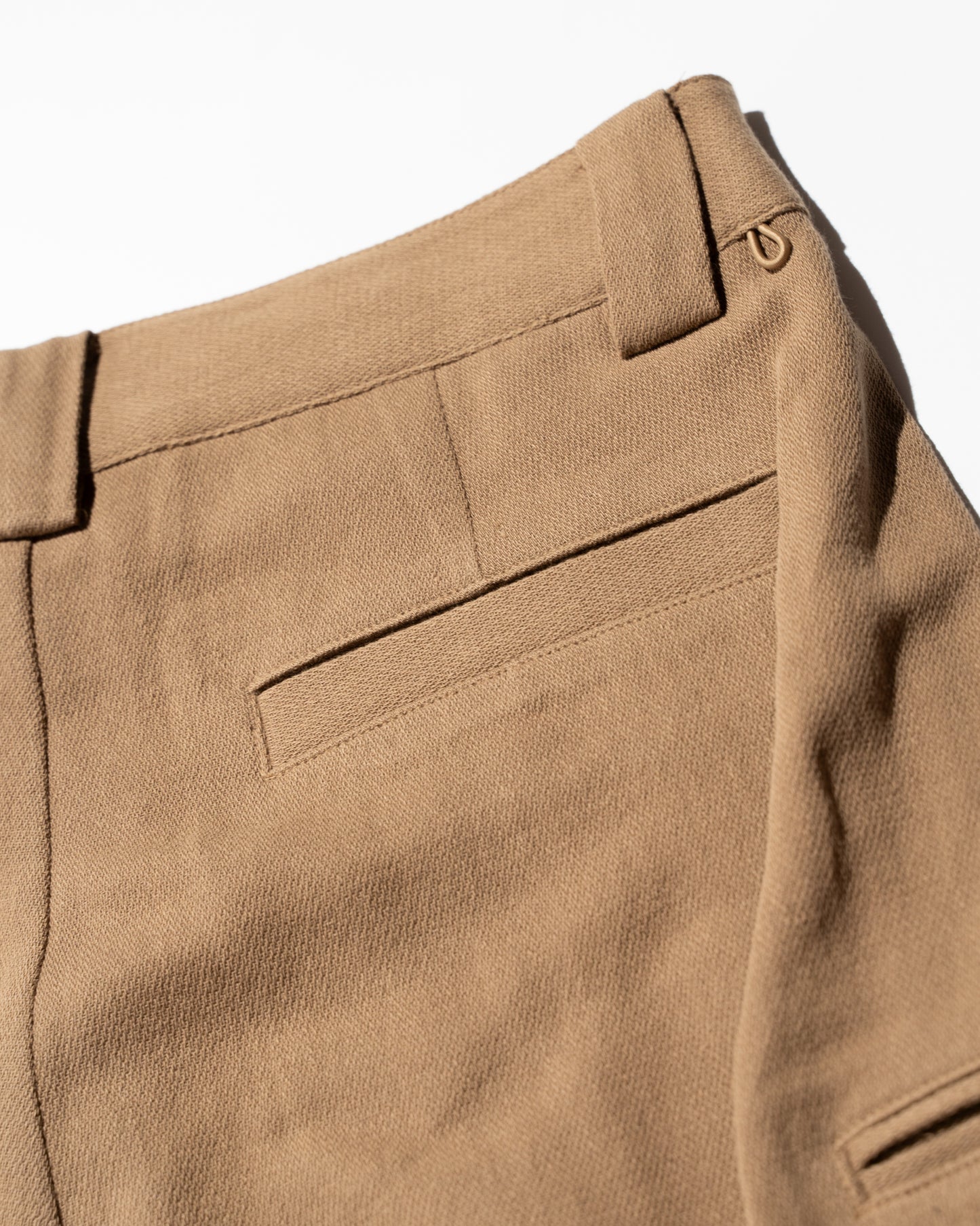 DOBBY COTTON WIDE CROPPED PANTS - CAPPUCCINO