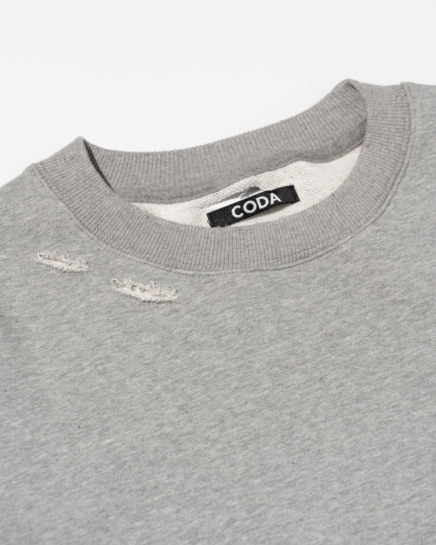 AGING DESTROYED SWEATSHIRT - MELANGE GREY
