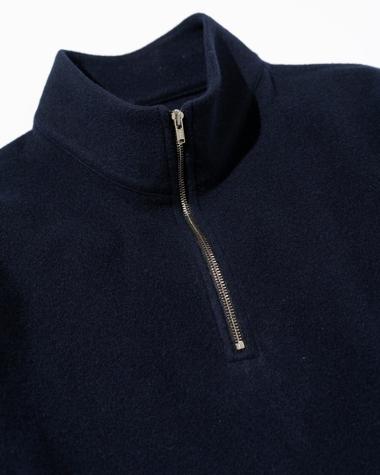 BRUSHED WOOL PULLOVER - NAVY