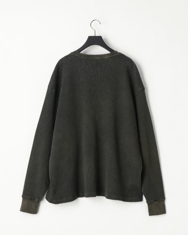 18G GARMENT DYE WAFFLE - CHARCOAL