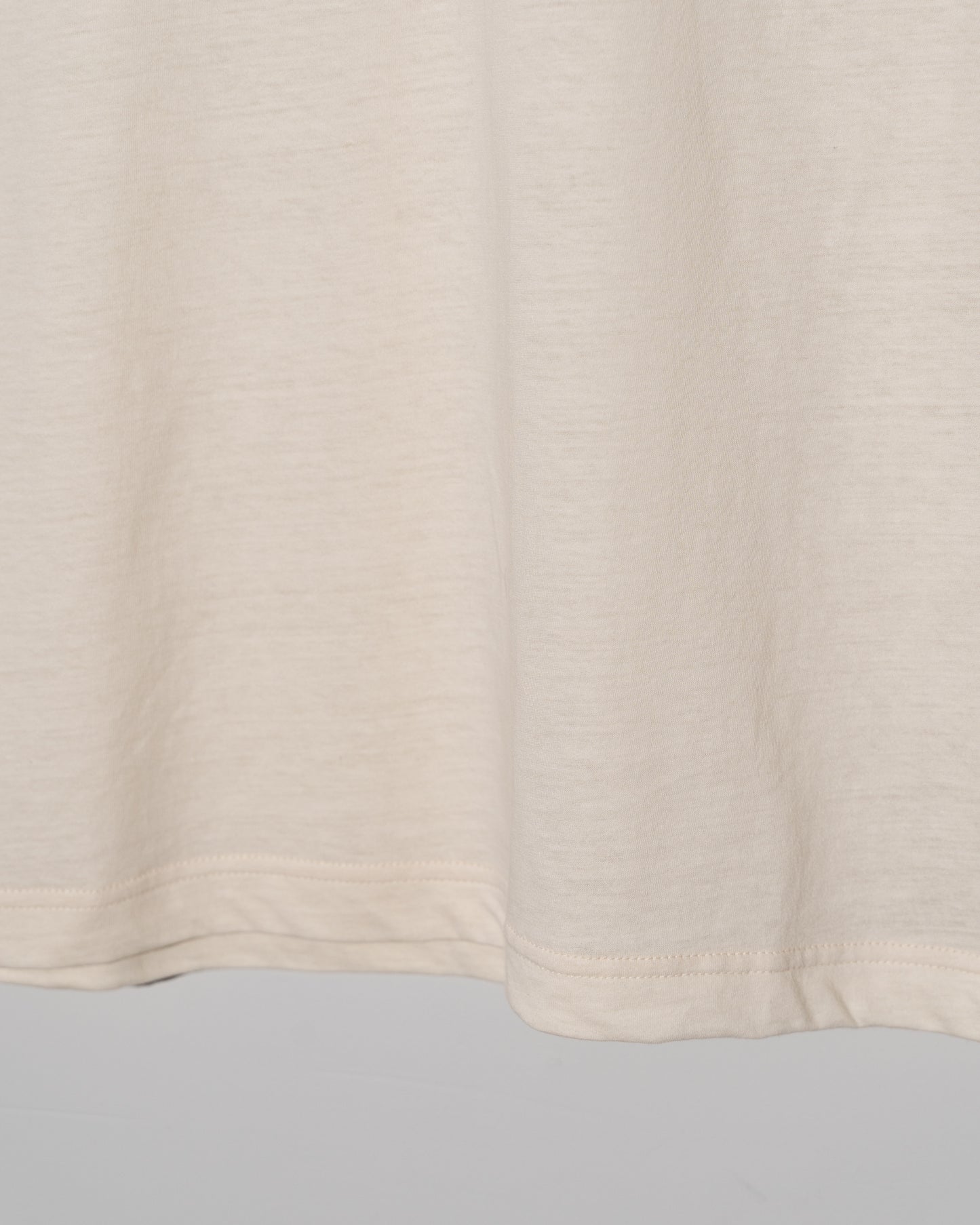 COTTON HENRY NECK S/S T-SHIRT - IVORY