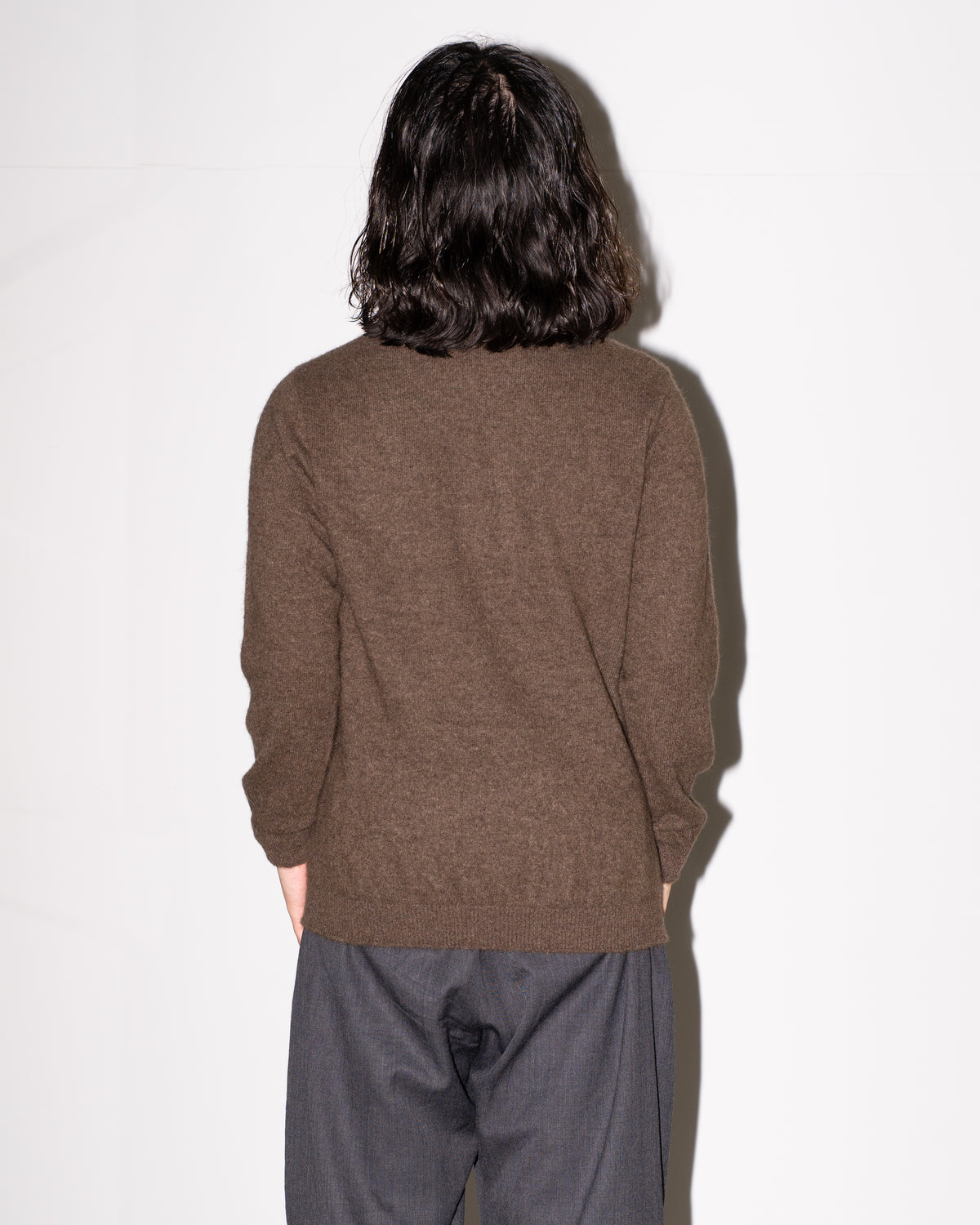 YAK CREW NECK SWEATER - BROWN