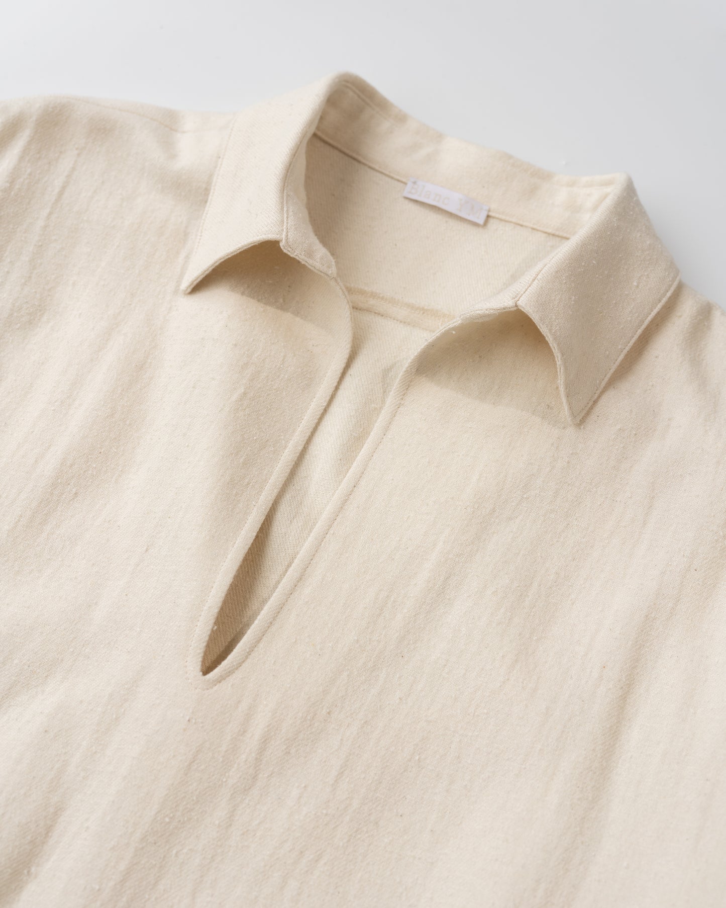 SILK COTTON SKIPPER SHIRTS - WHITE