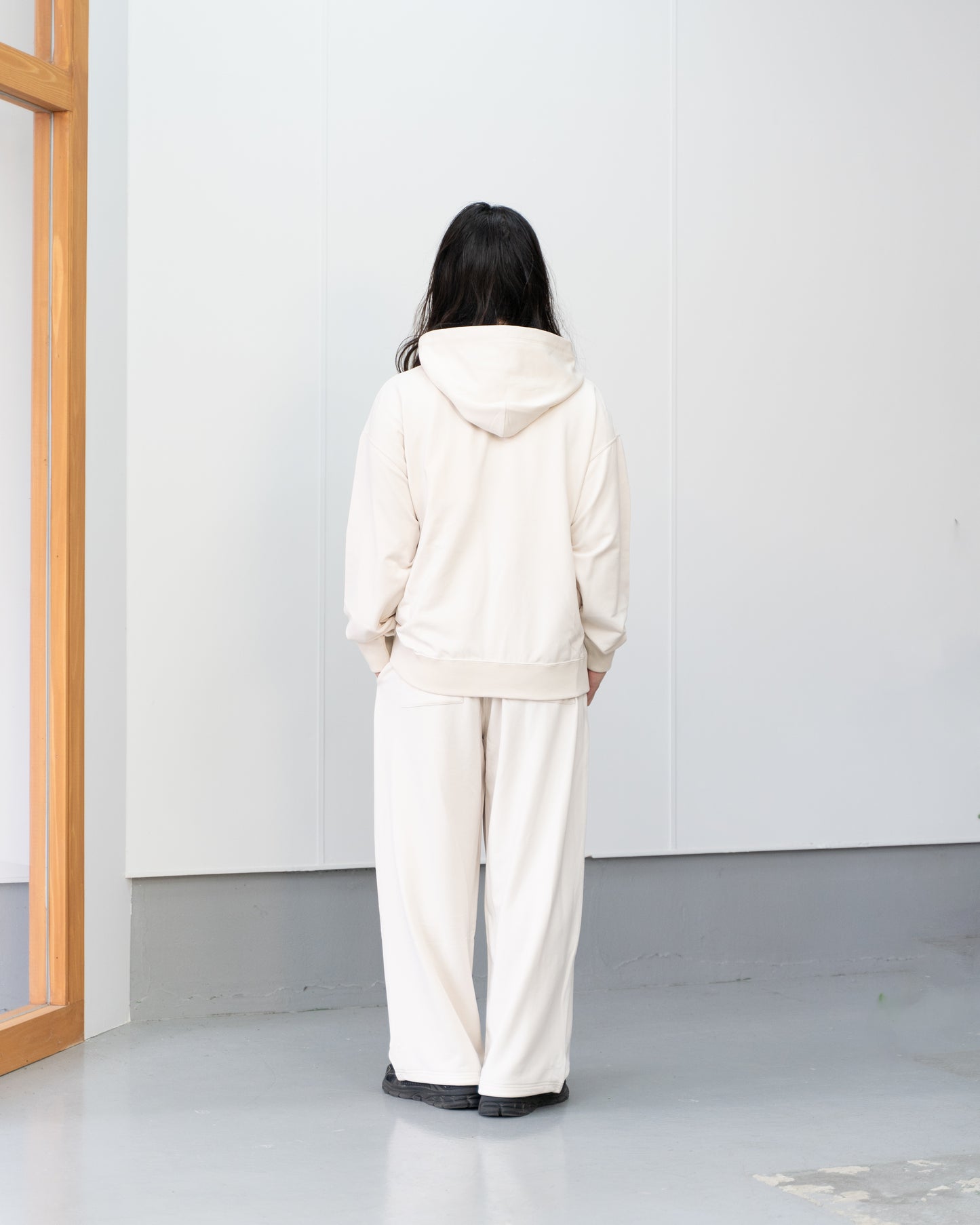28G CUPRO HALF ZIP HOODIE - WHITE