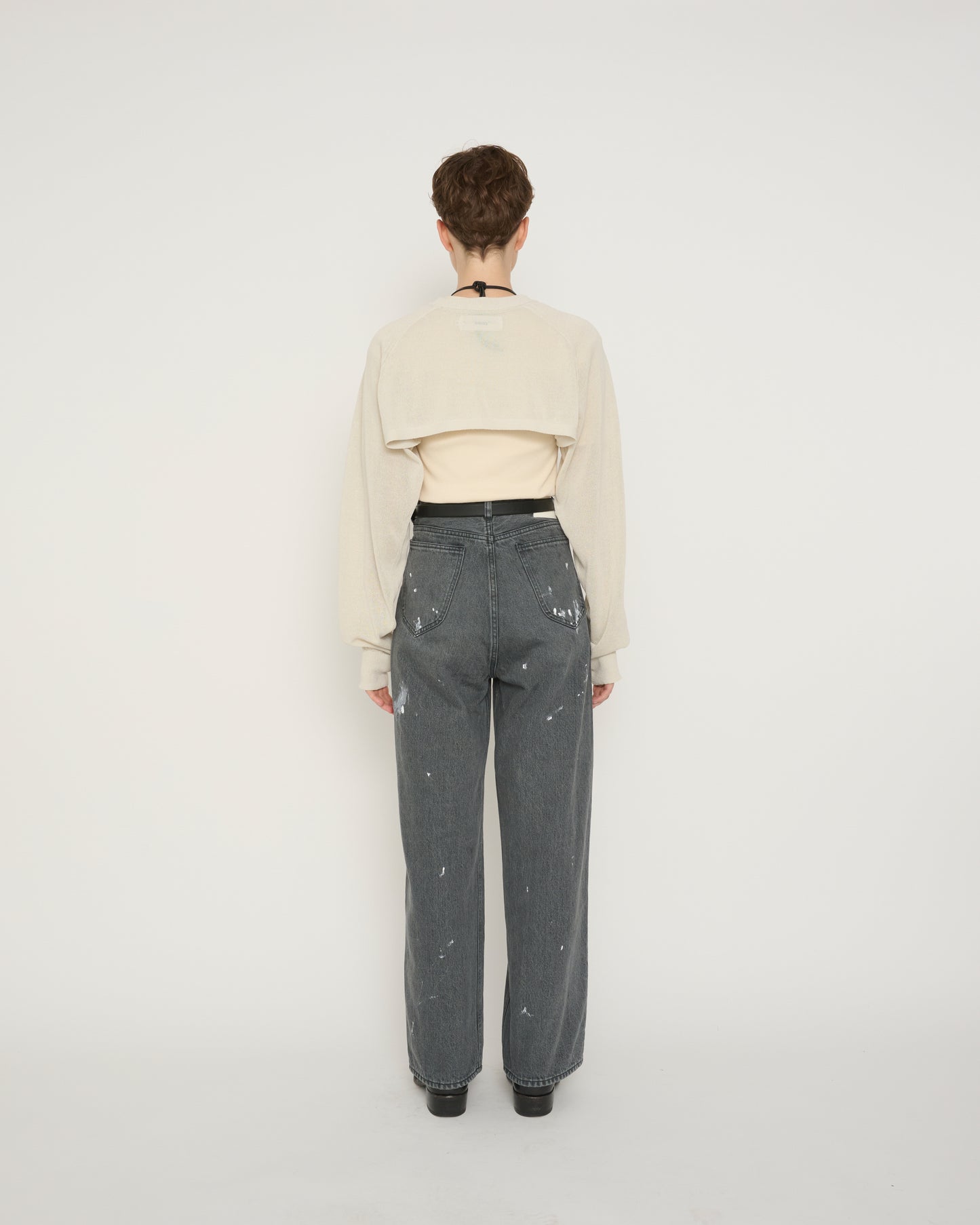 12G SLEEVE SHORT KNIT - BEIGE