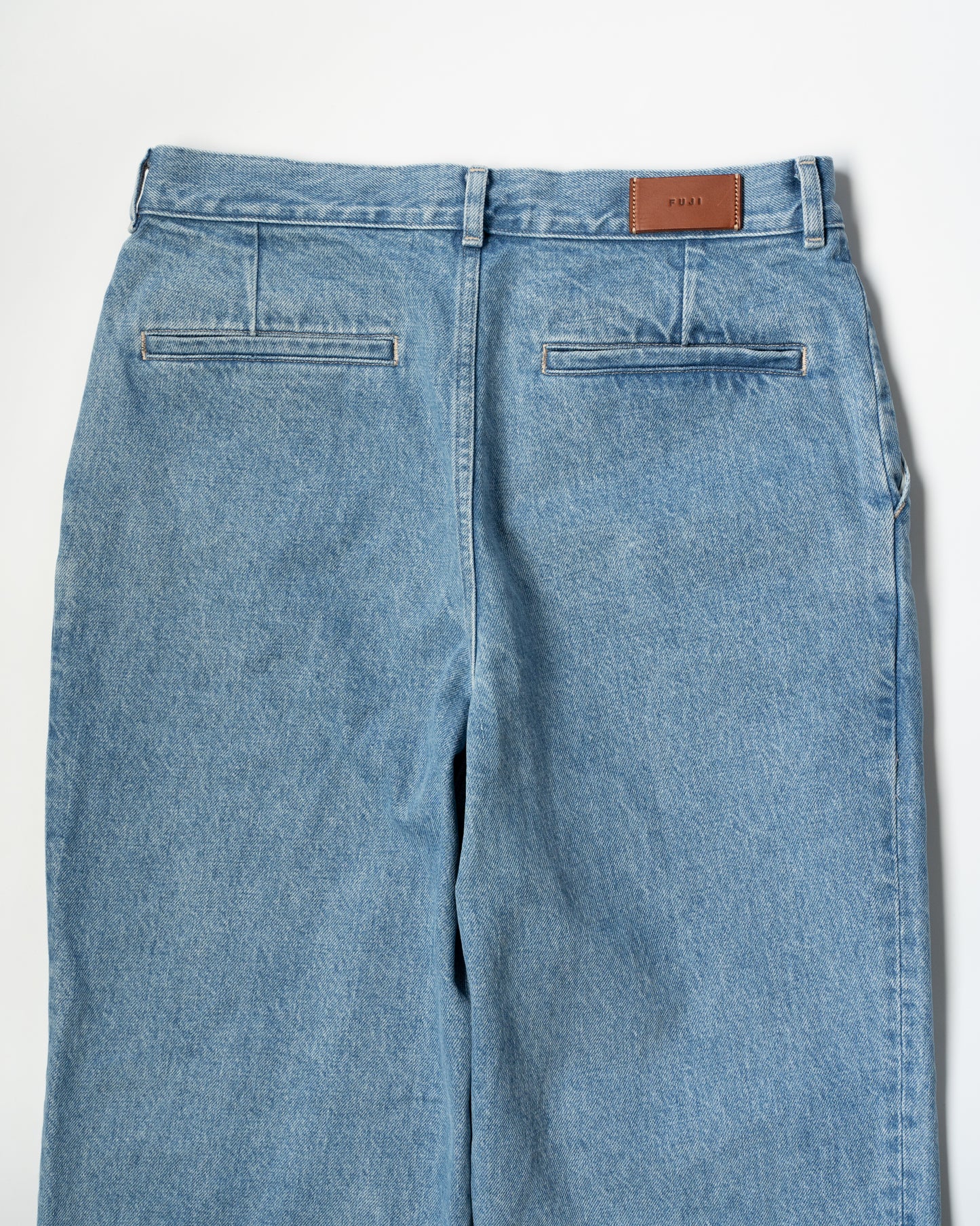 WASH DENIM SLACKS - BLUE