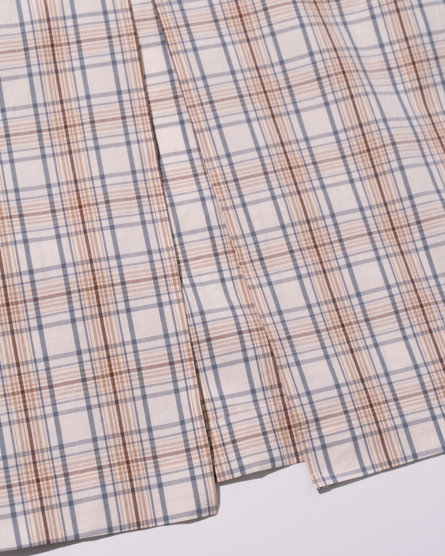 COTTON CHECK SKIRT - BEIGE CHECK