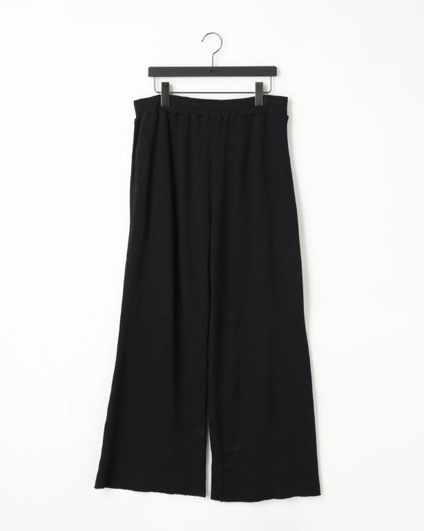 18G GARMENT DYE WAFFLE PANTS - BLACK