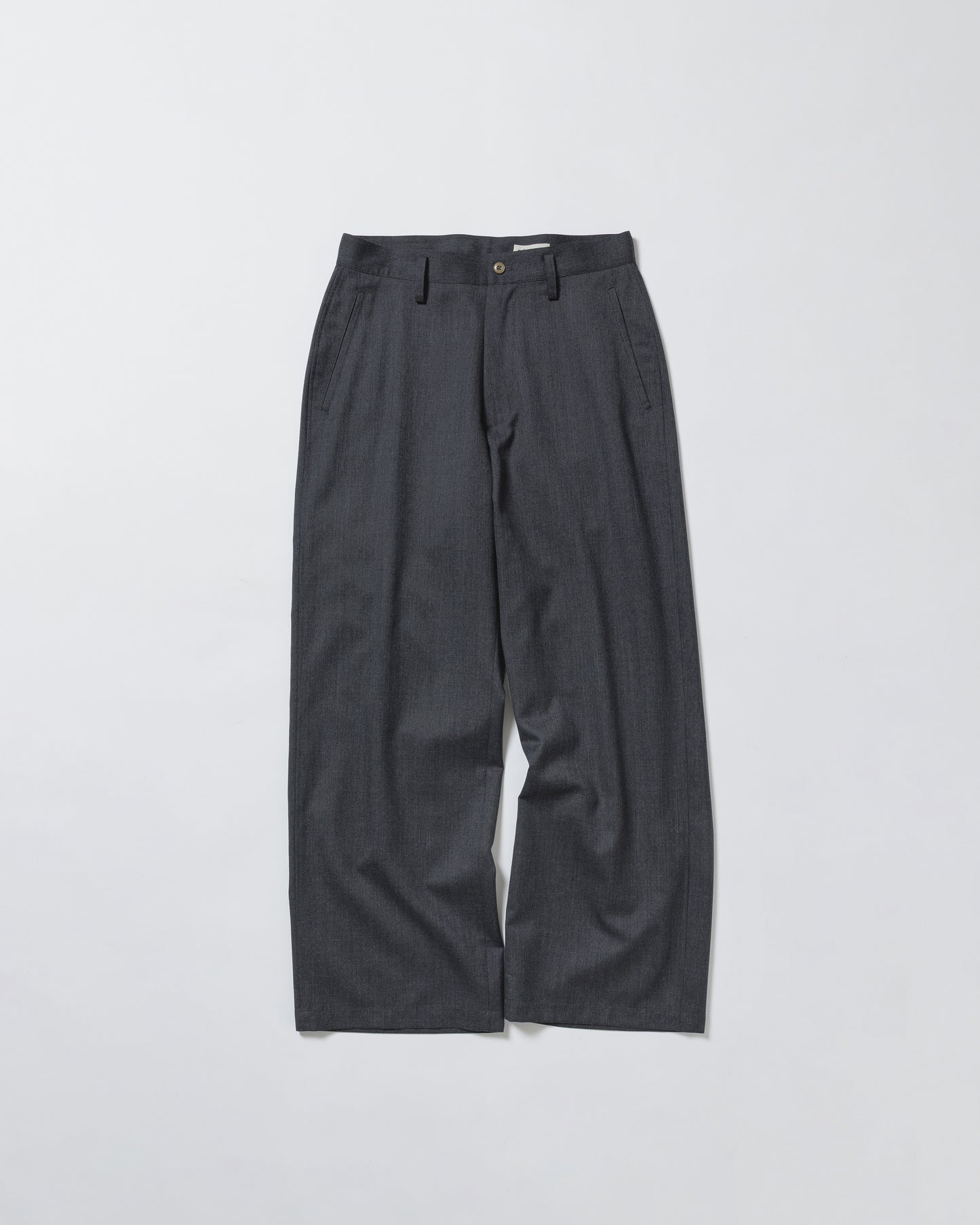 WOOL GABARDINE ASHLEY SLACKS - CHARCOAL GRAY
