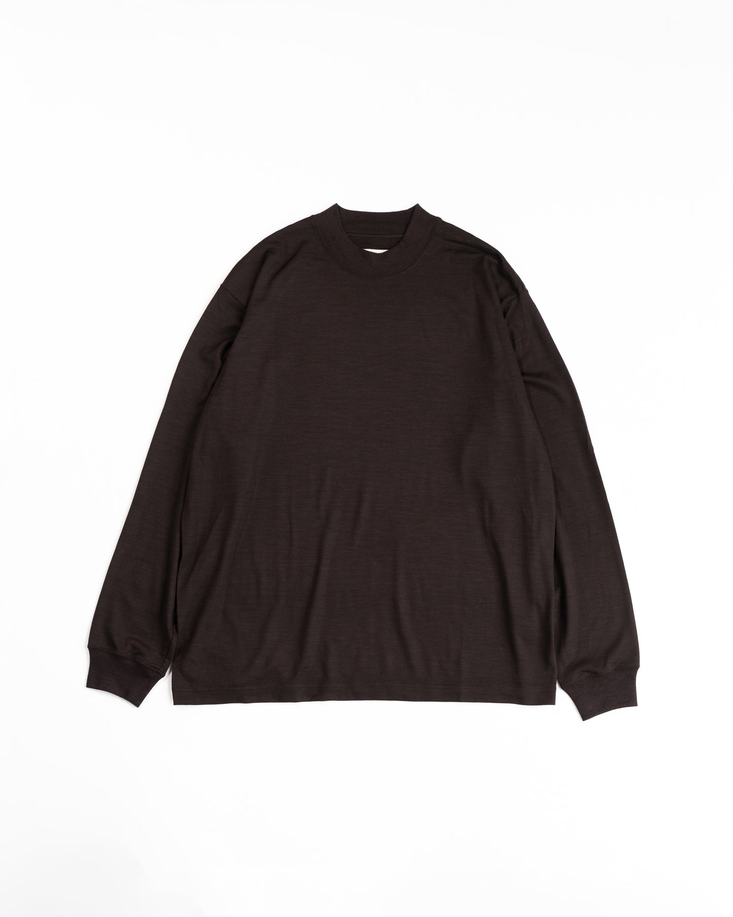 WOOL L/S T-SHIRTS (FEMME) - BROWN