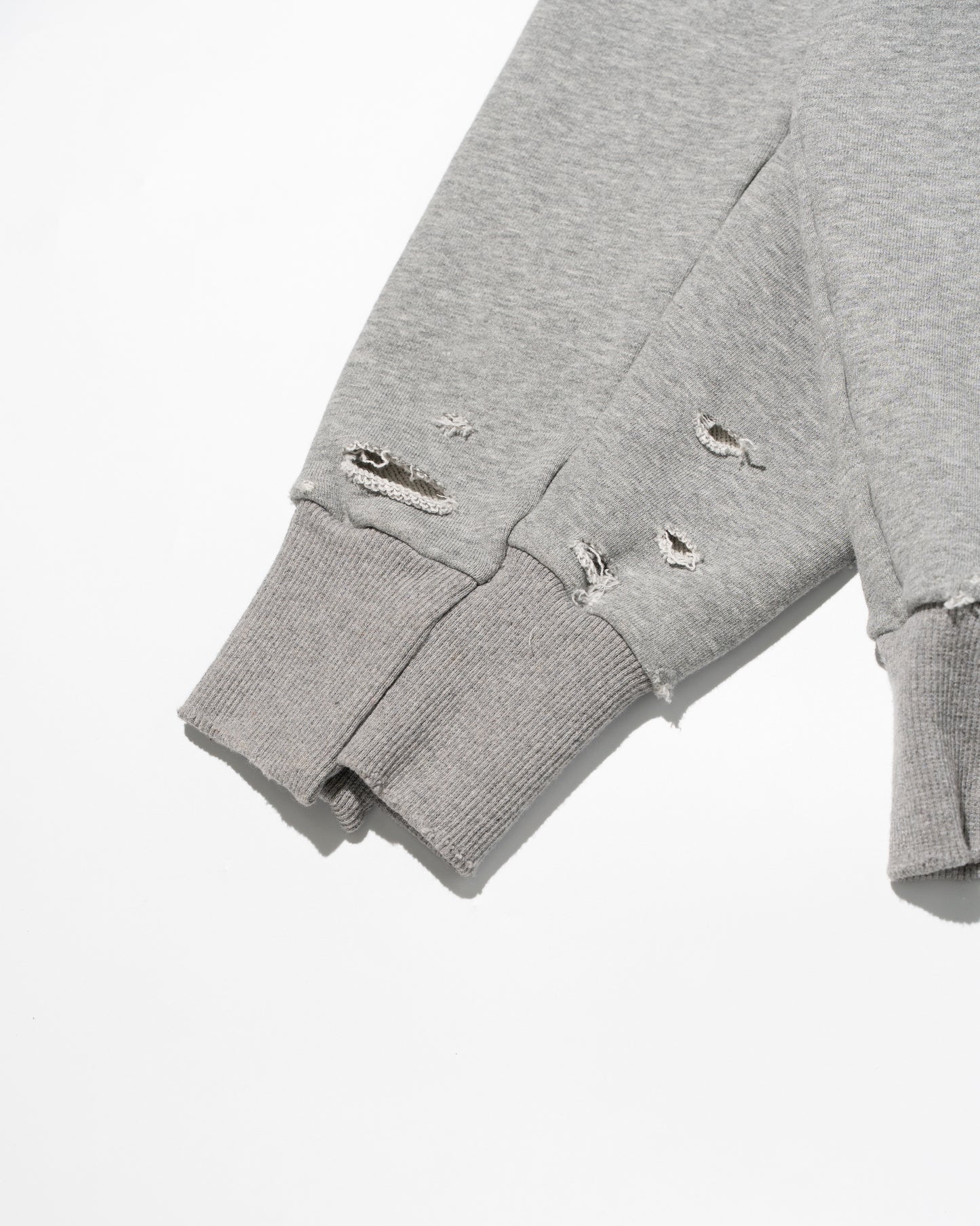 AGING DESTROYED SWEATSHIRT - MELANGE GREY
