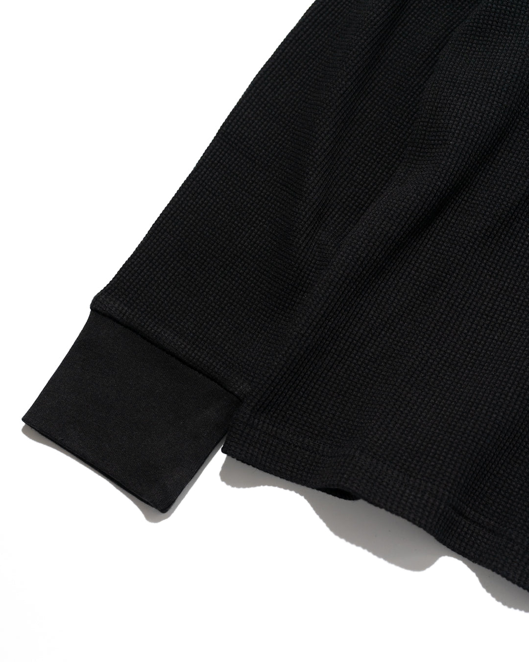 18G GARMENT DYE WAFFLE - BLACK
