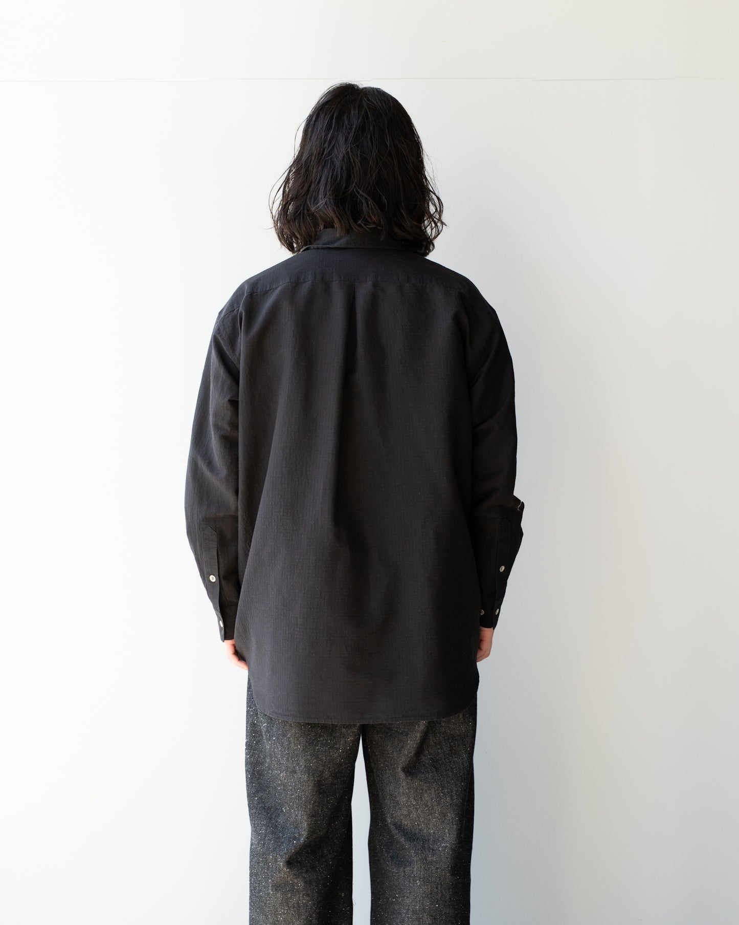 SKIPPER SHIRT/SILK COTTON RIPSTOP - MISTGREEN
