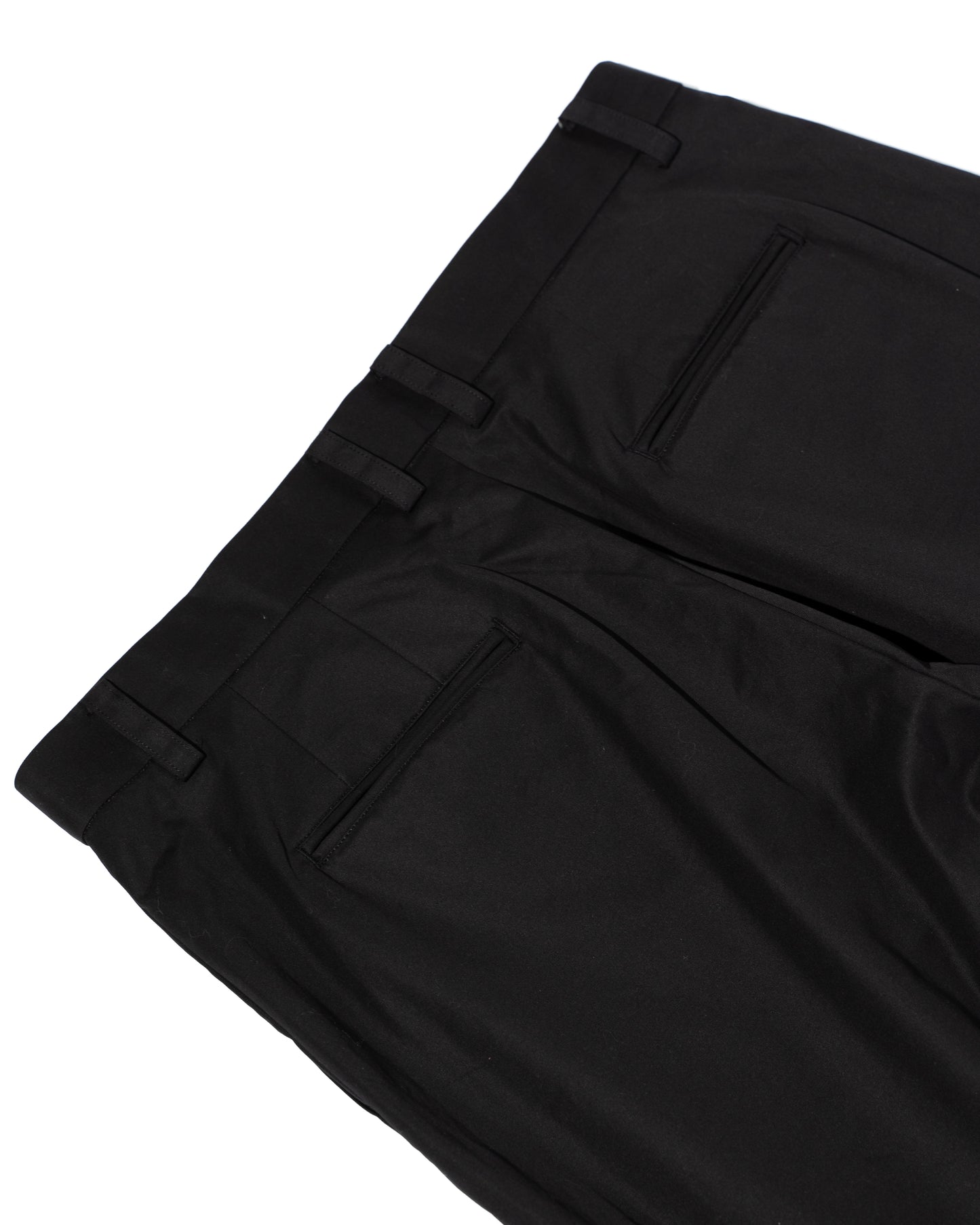 SUPERIOR GABARDINE PLAIN FRONT SLACKS - BLACK
