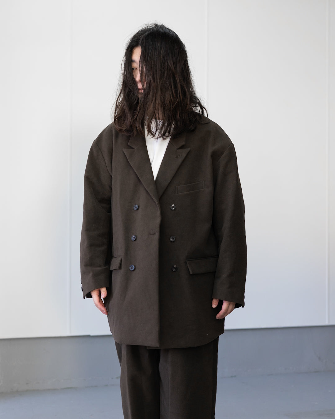 MOLESKIN DOUBLE BREASTED JACKET - BROWN