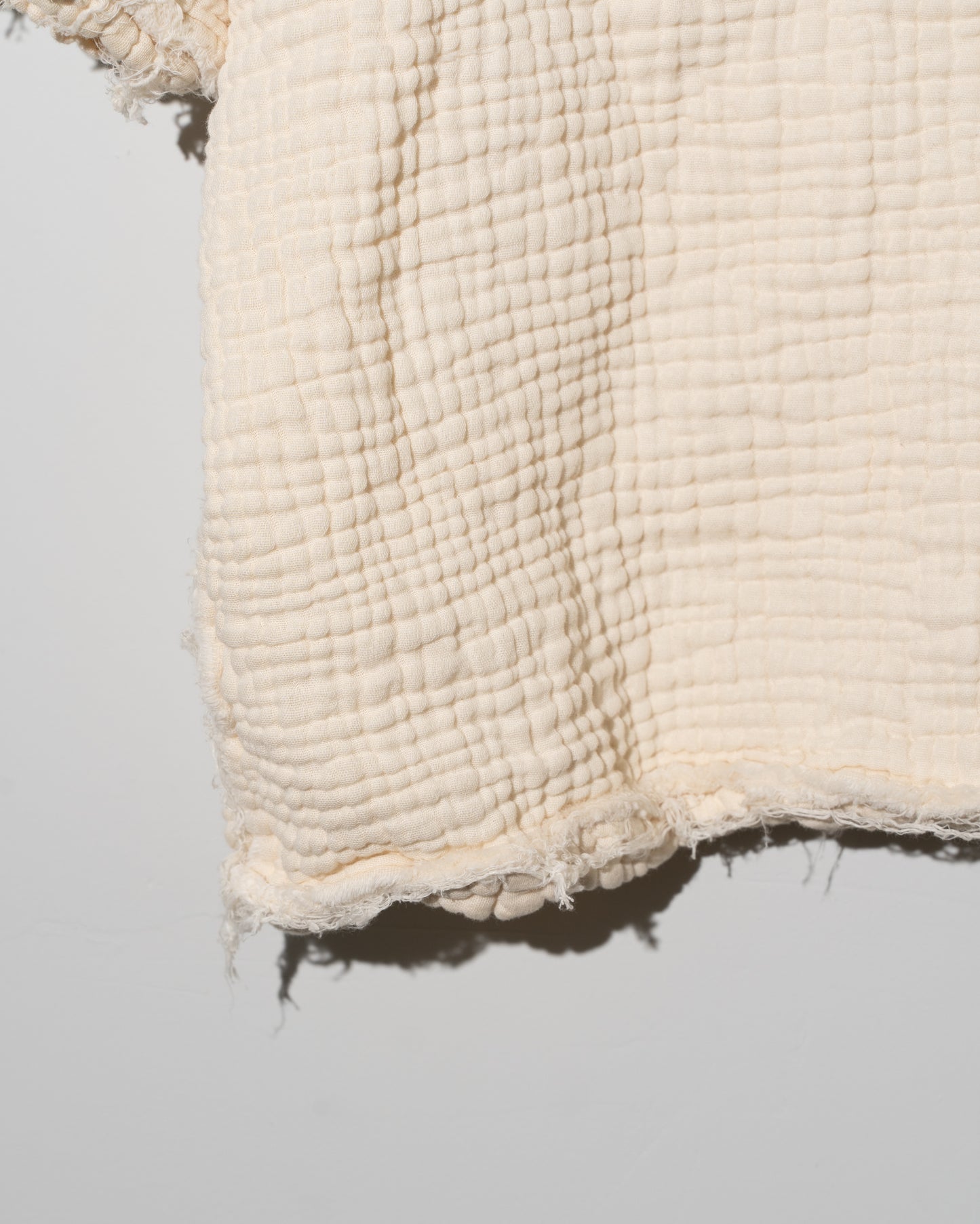 CREPON 4GAUZE POLO SHIRT - NATURAL