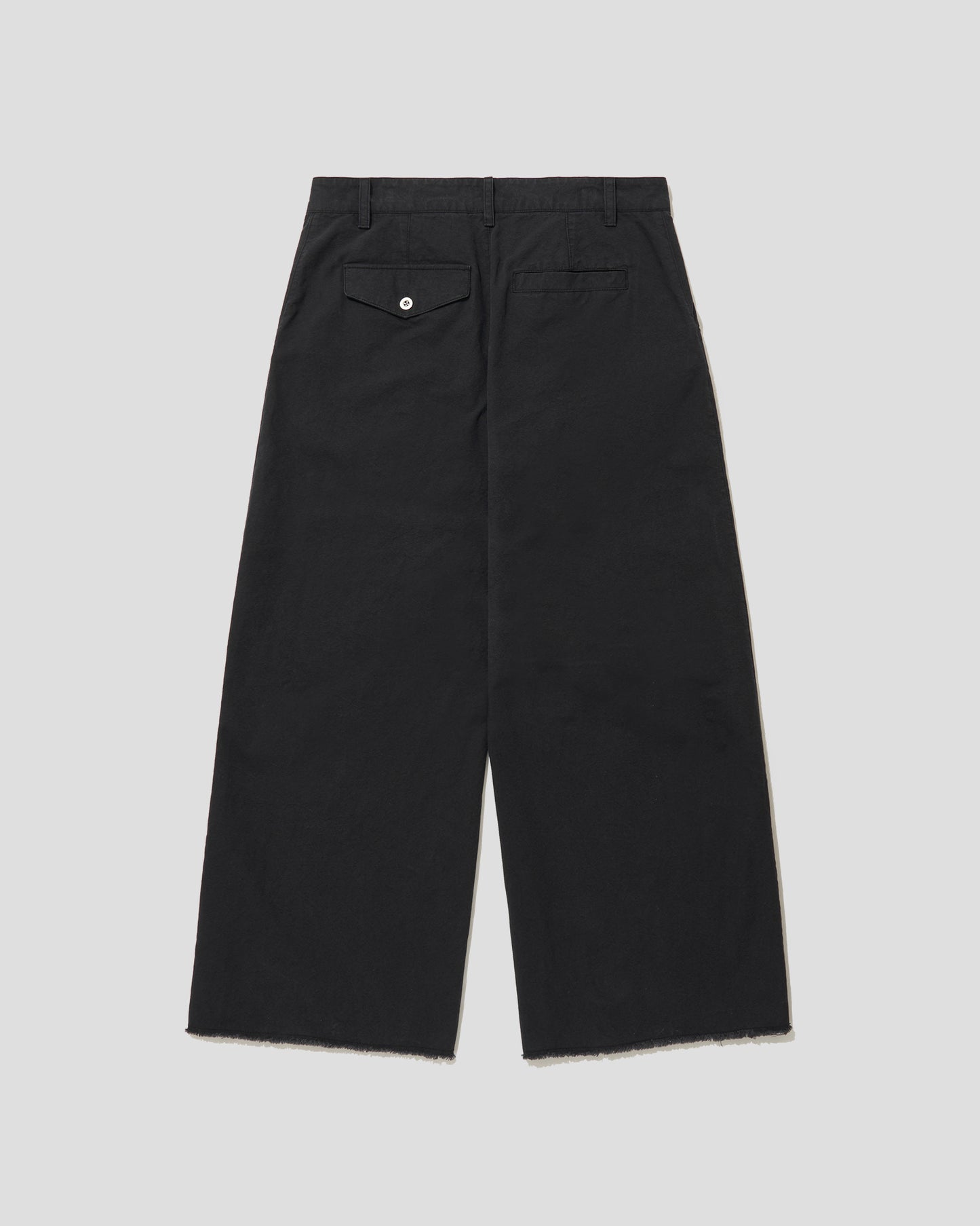 COTTON CATION TWIST WIDE PANTS - CHARCOAL GREY