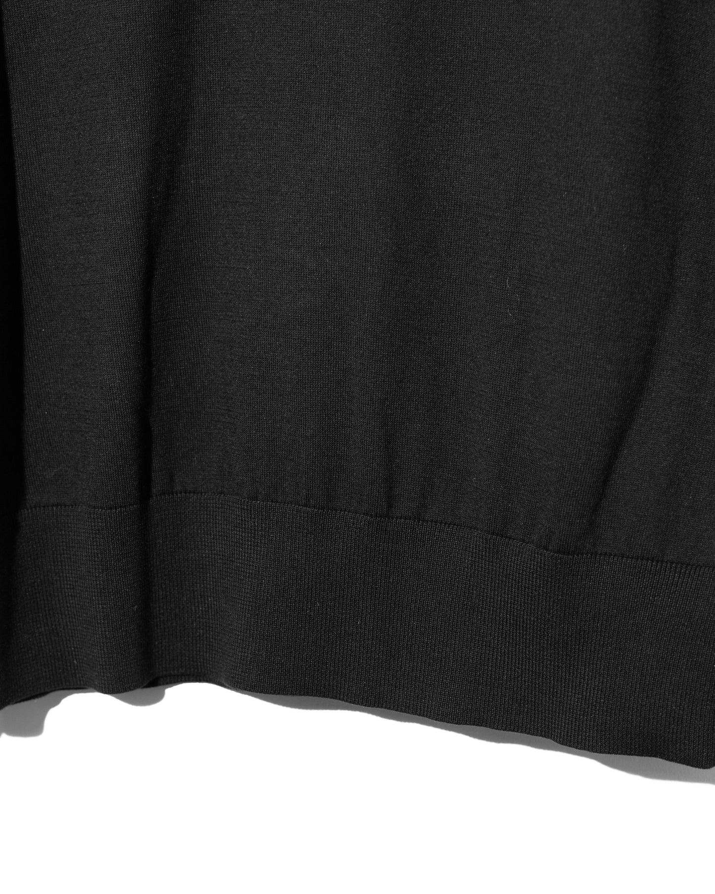 CO/ SI KNIT POLO PO - BLACK