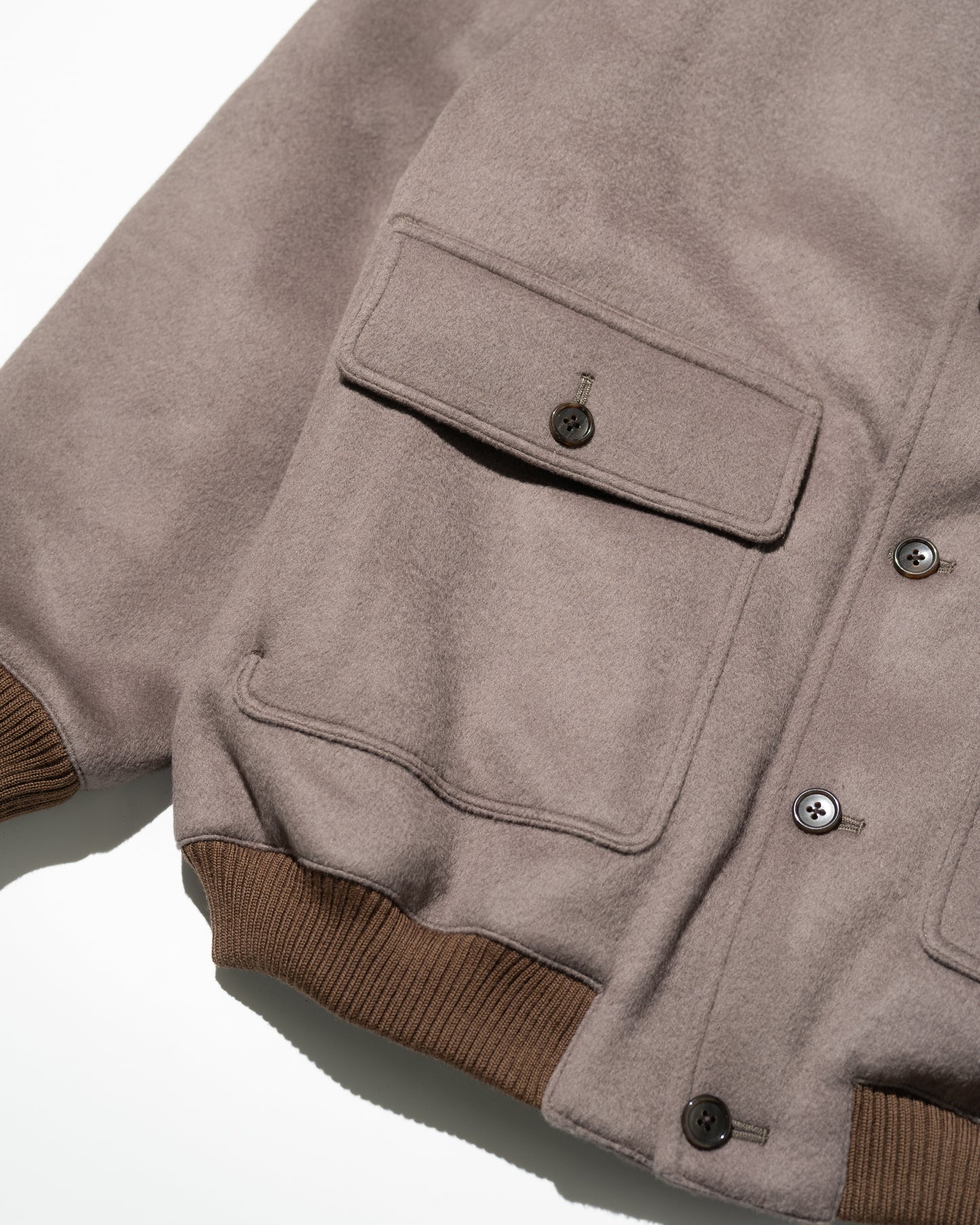 WOOL MELTON BASIC BLOUSON - GRAY