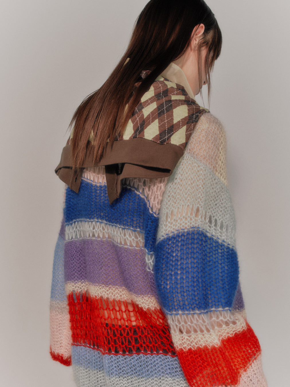 MOHAIR RANDOM BORDER CREW KNIT - RANDOM BORDER