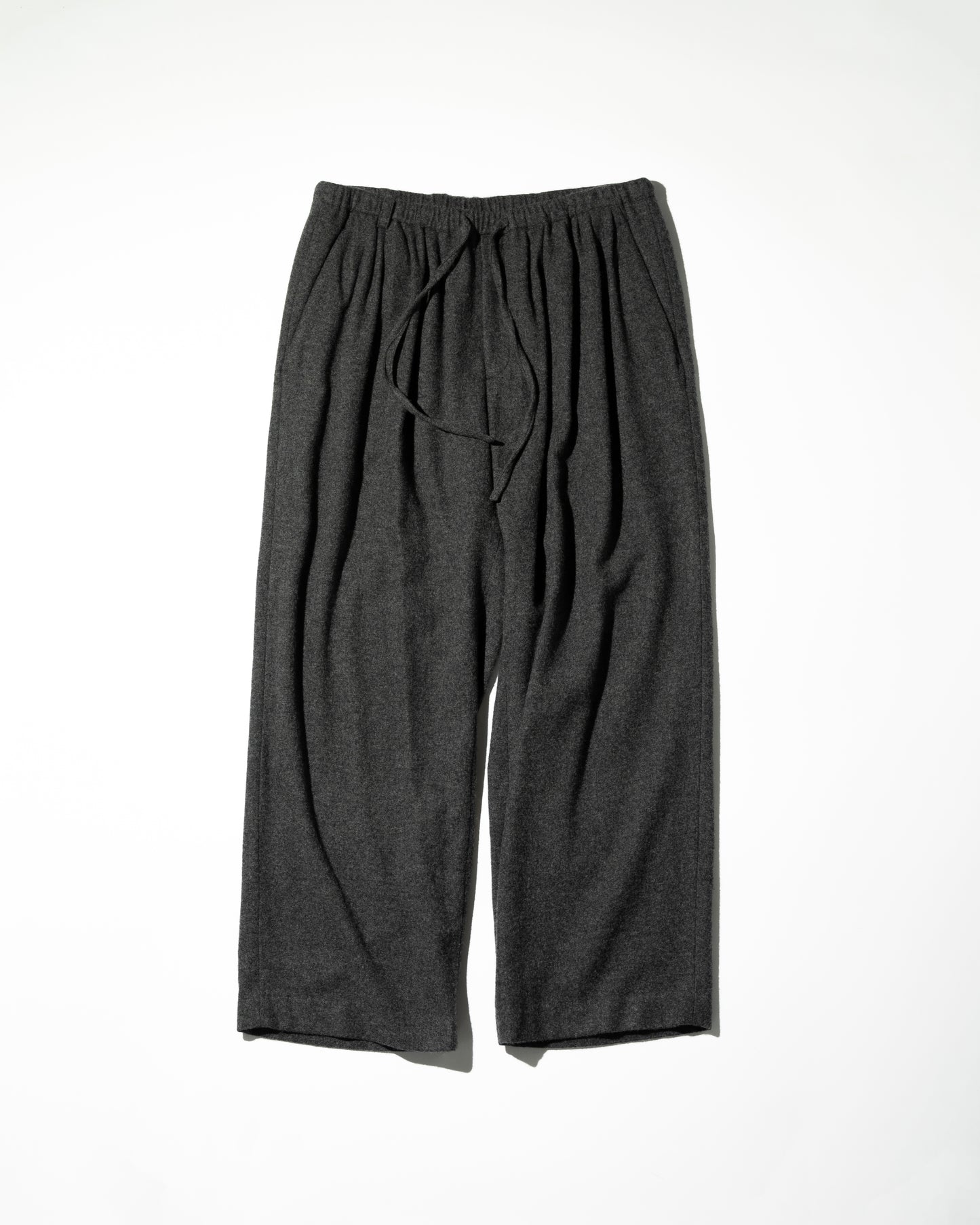 CASHMERE WIDE PANTS - CHARCOAL GRAY