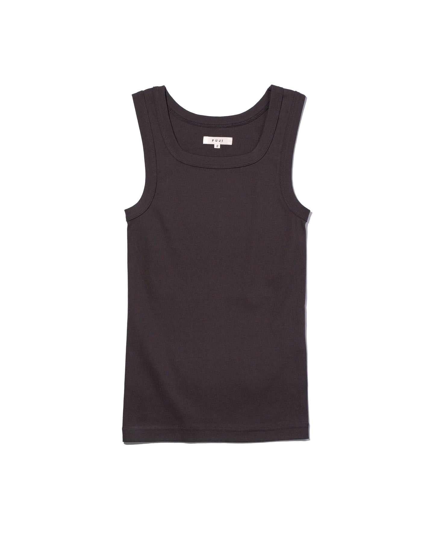 COTTON SQUARE TANK TOP - CHARCOAL GRAY