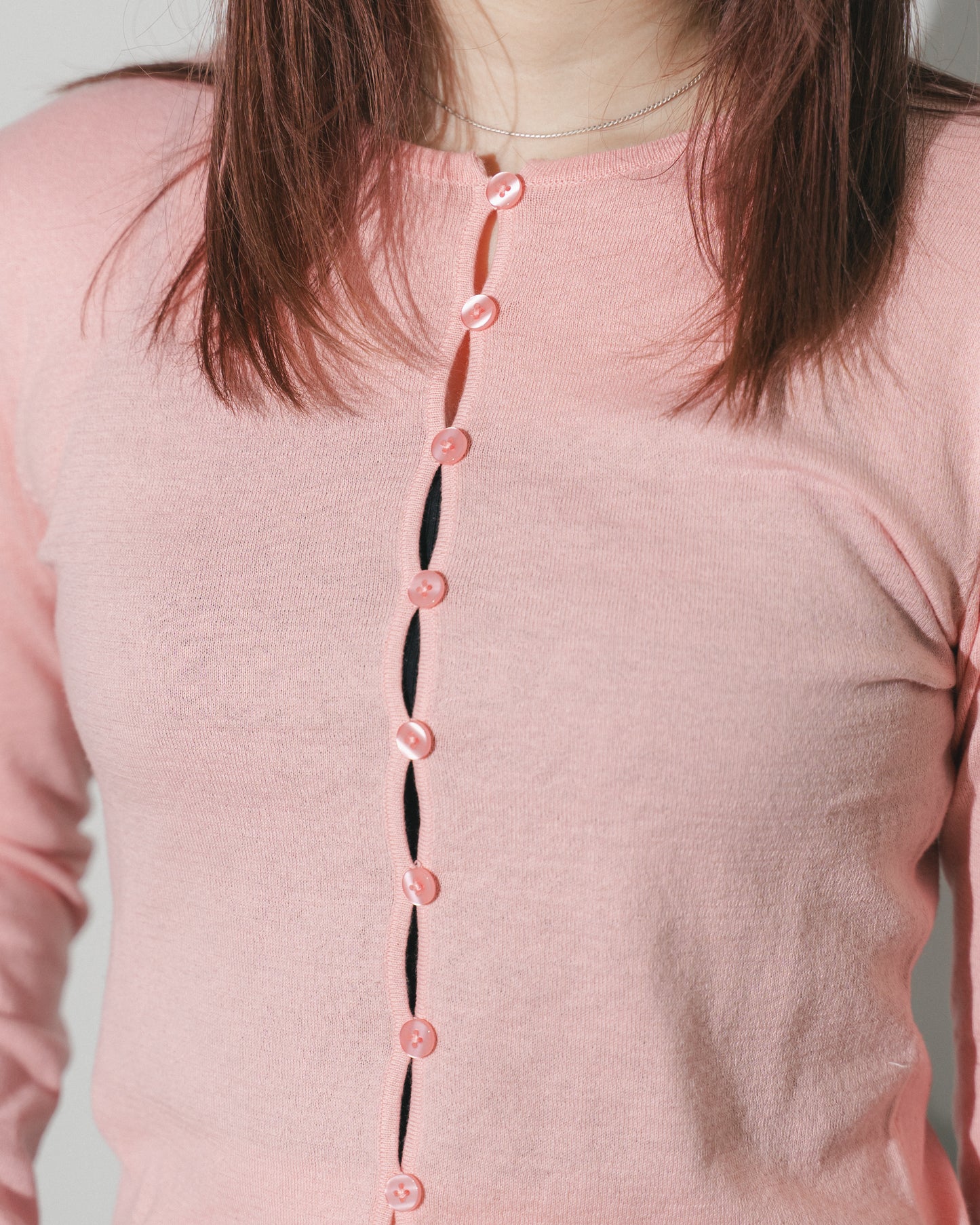 SLOUCHY BUTTON CARDIGAN - PINK