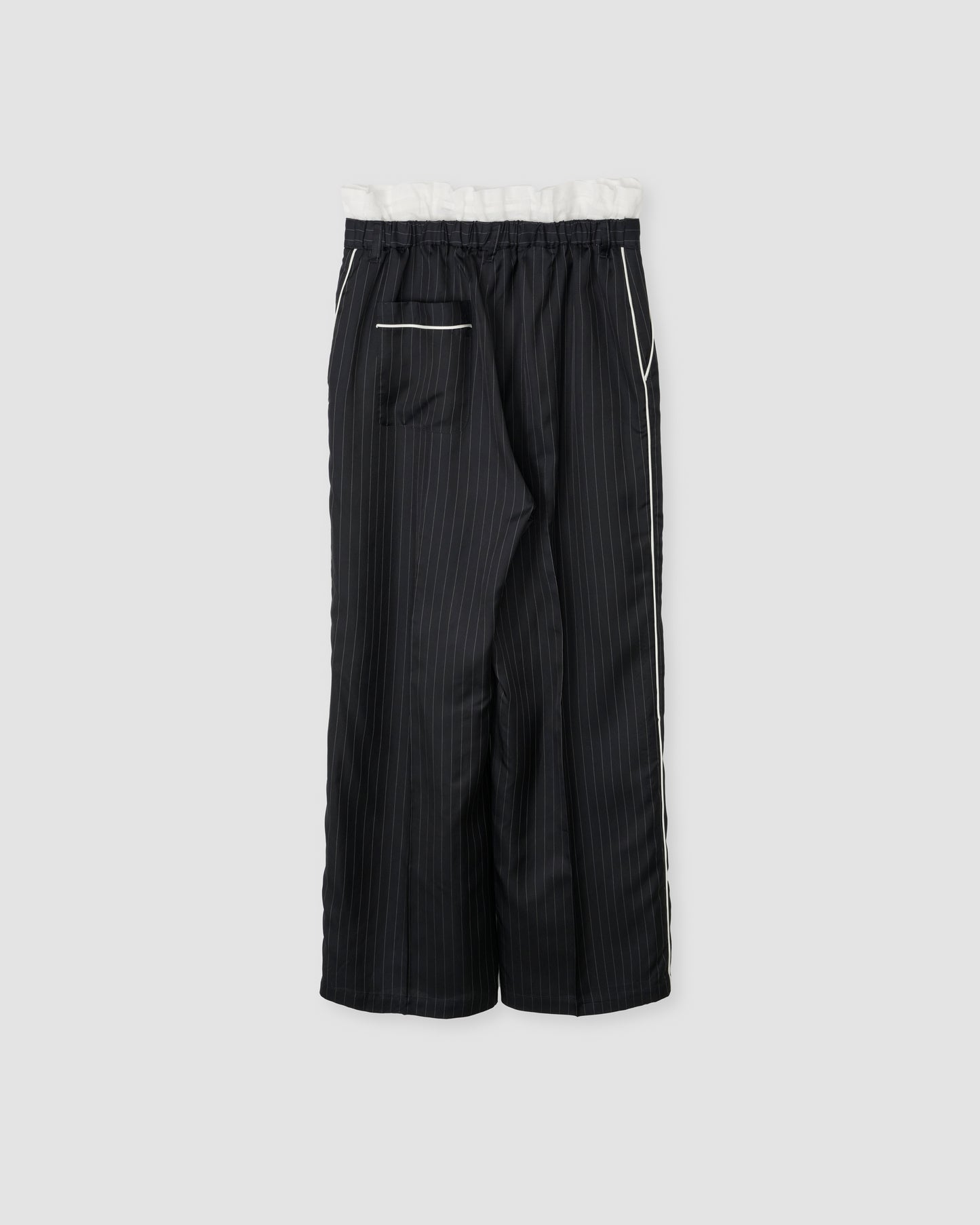 STRIPE CUPRO PIPING PAJAMA PANTS - NAVY STRIPE