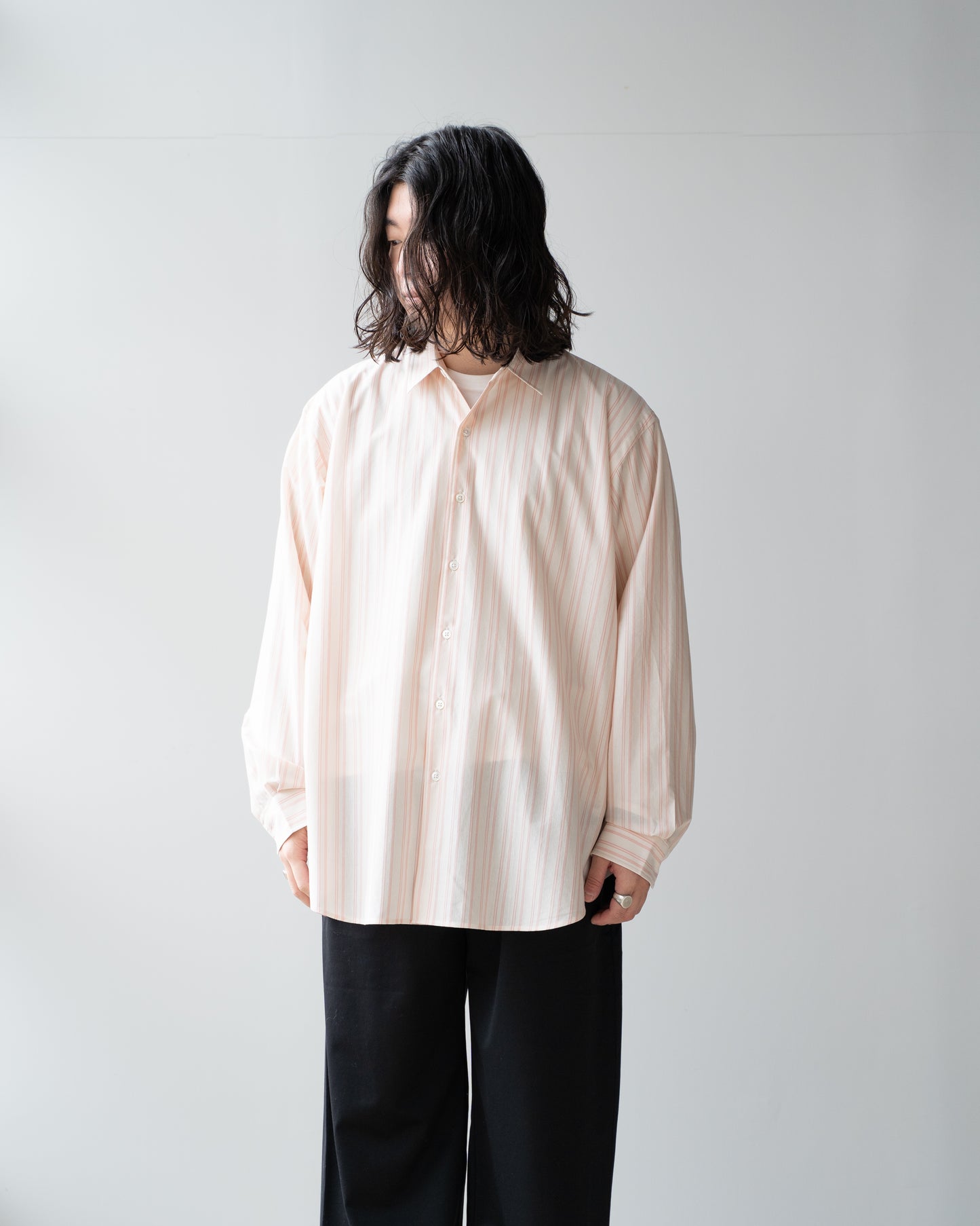 46G ATMOSPHERE STRIPE L/S SHIRT - PINK