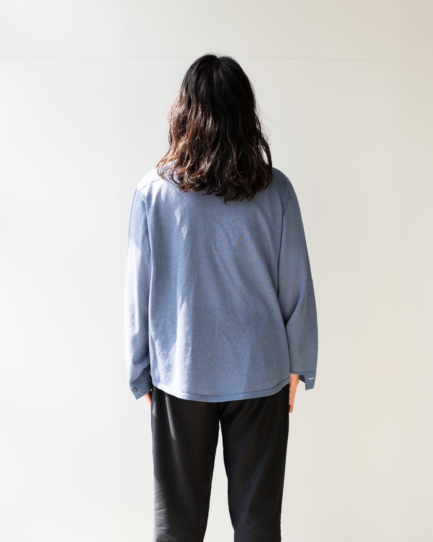 LINEN CHAMBRAY KNIT SHIRTS - INDIGO