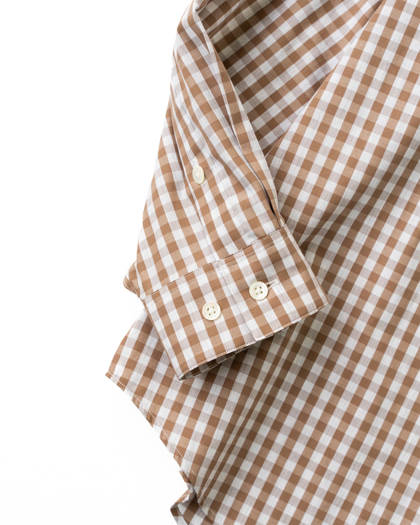 NEW GINGHAM STANDARD SHIRT - BROWN