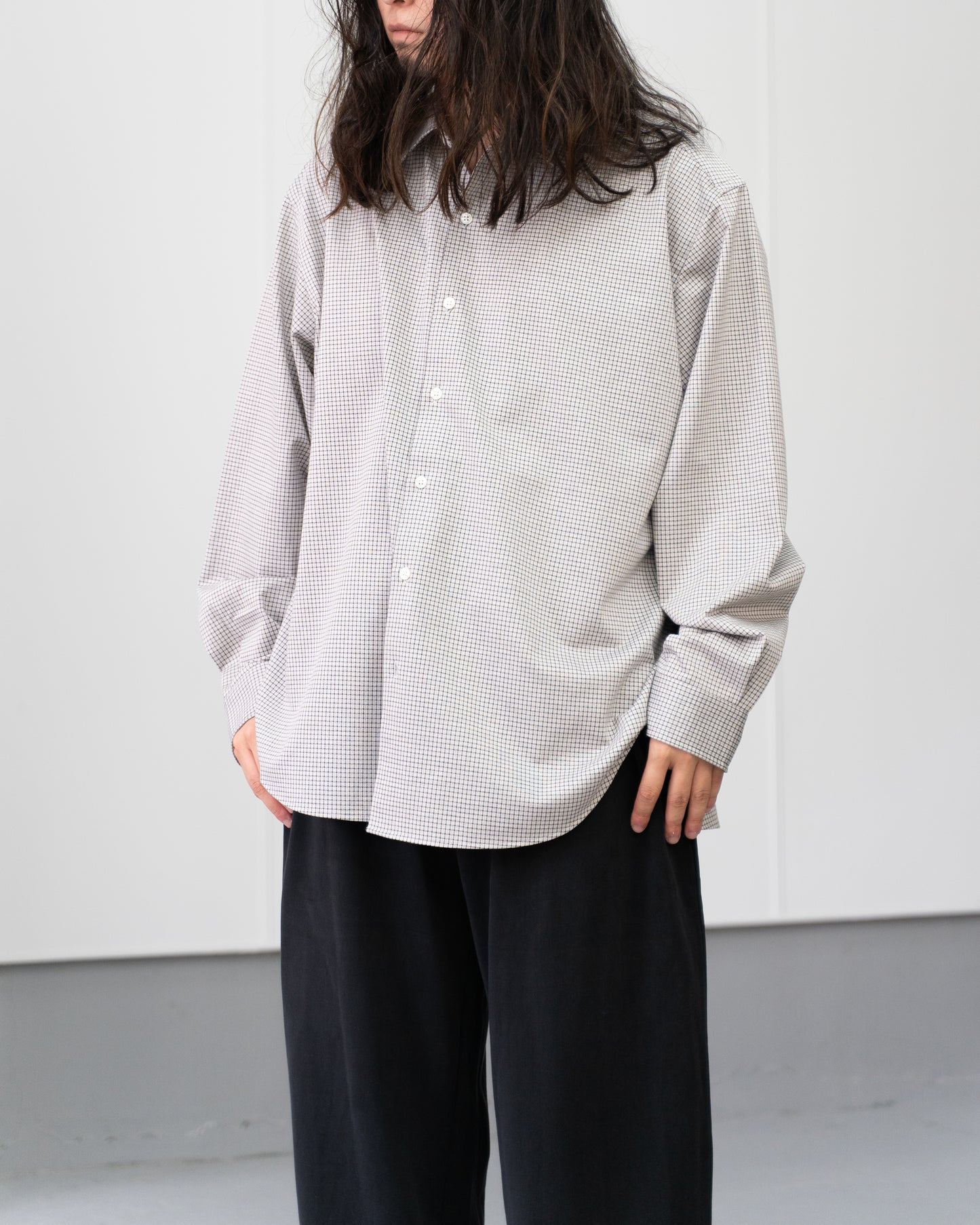 36G ATMOSPHERE CHECK SHIRT - WHITE