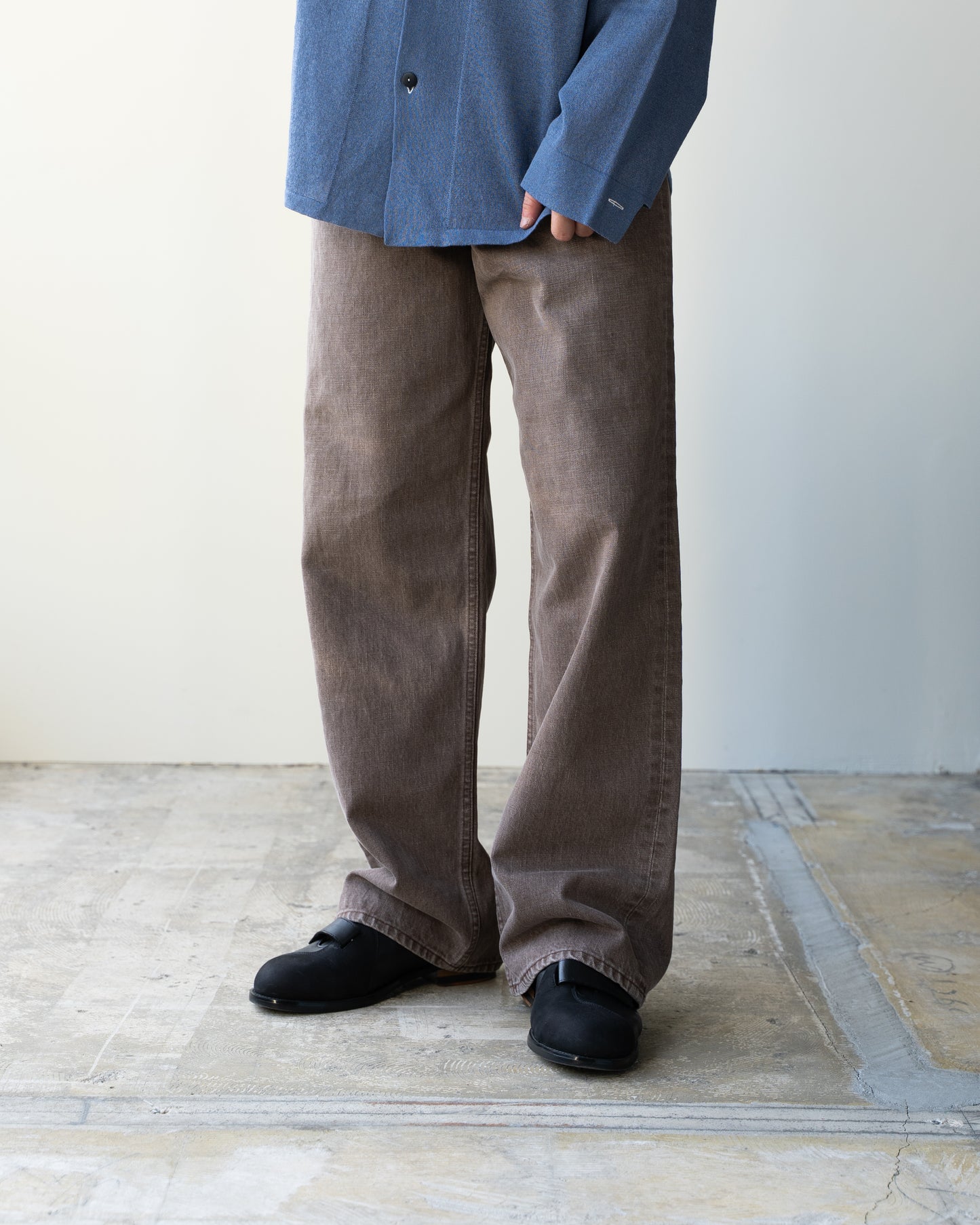 13.5oz DENIM 5 POCKET PANTS - BROWN