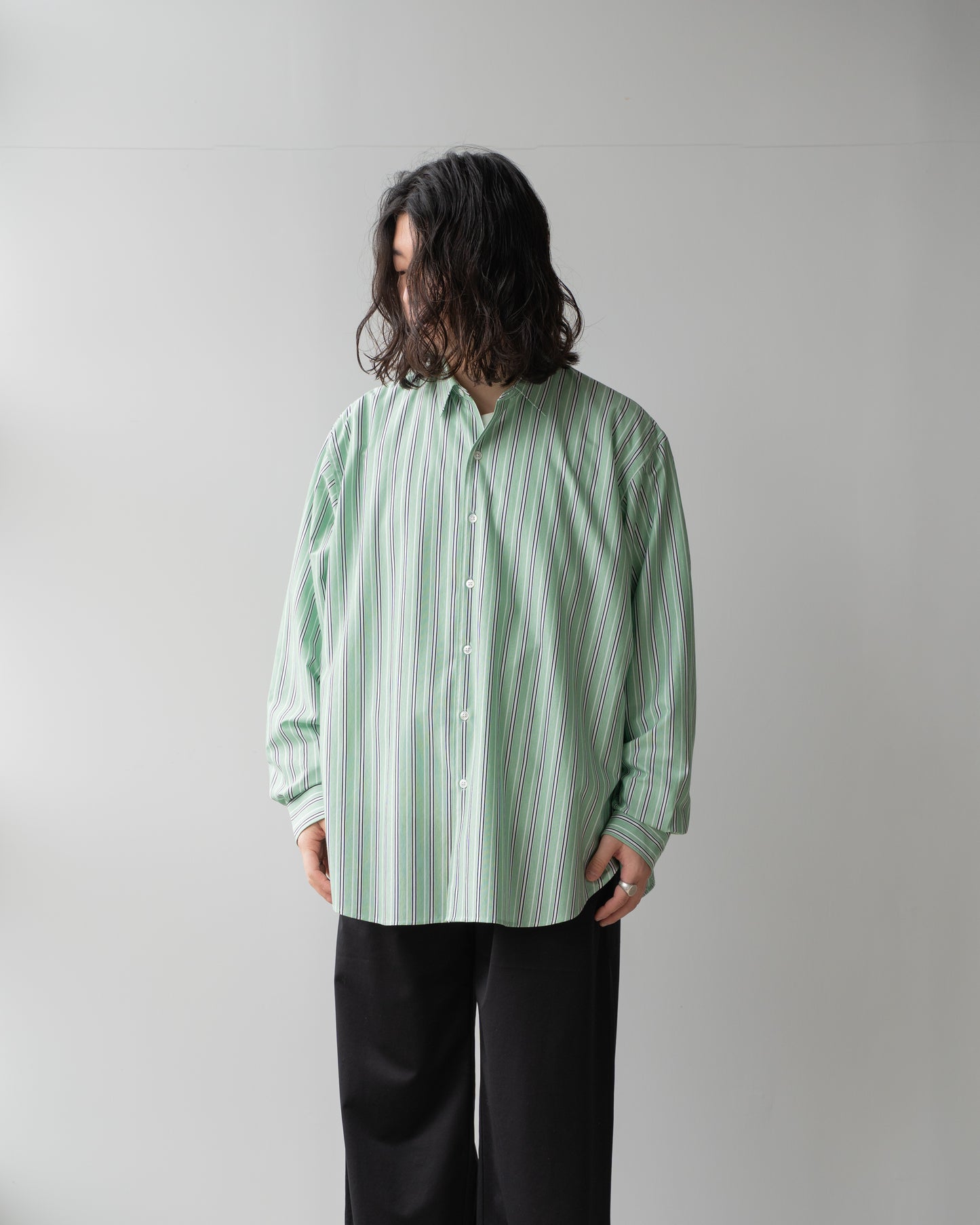 46G ATMOSPHERE STRIPE L/S SHIRT - GREEN